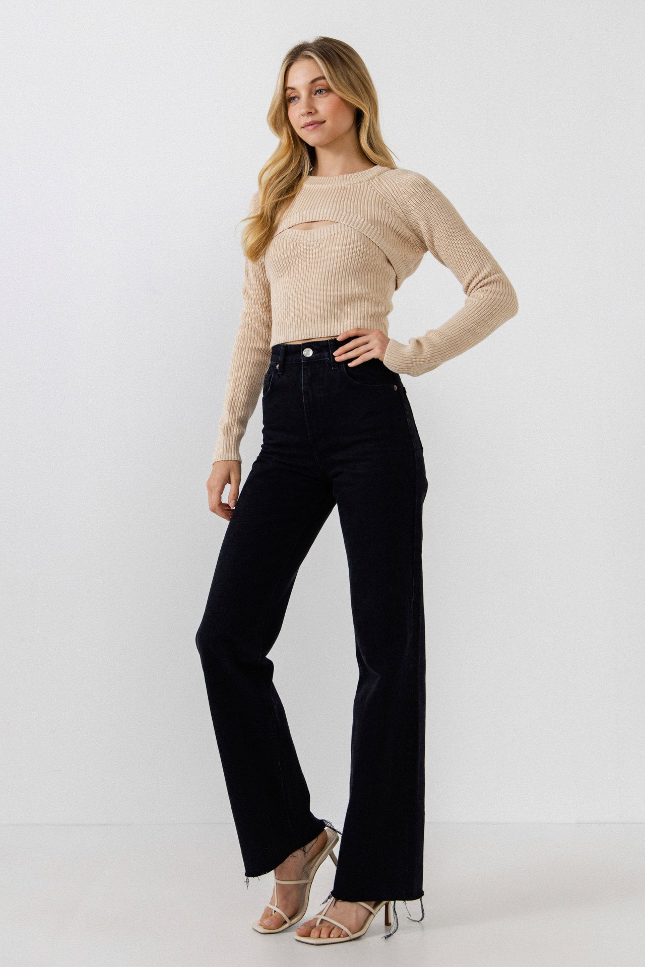 GREY LAB - Super Crop Knit Top - TOPS available at Objectrare