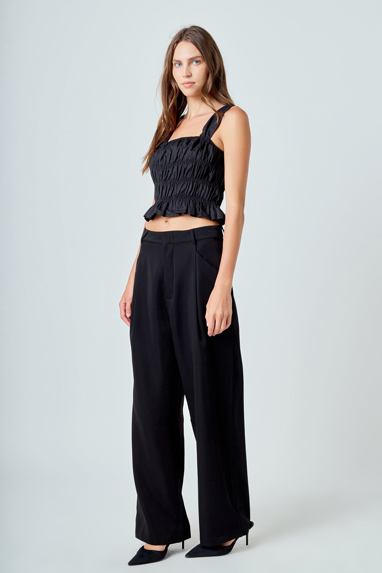 ENDLESS ROSE - Smocked Ruffle Top - TOPS available at Objectrare