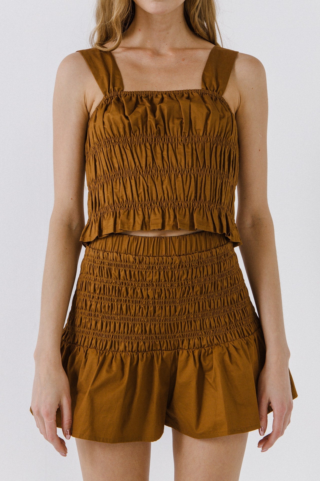 ENDLESS ROSE - Smocked Ruffle Top - TOPS available at Objectrare