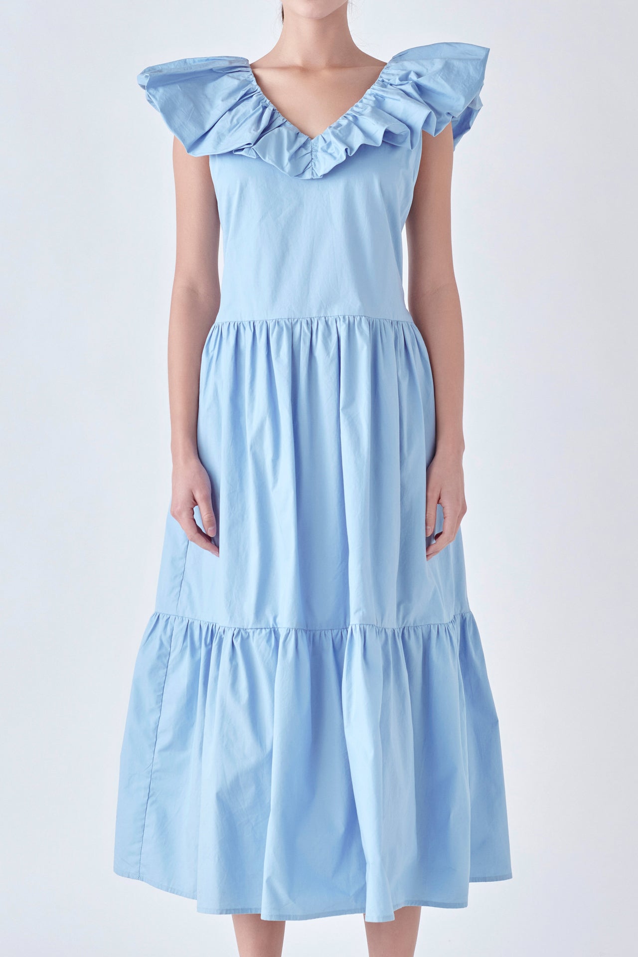 ENGLISH FACTORY - Ruffled Midi Dress - DRESSES available at Objectrare
