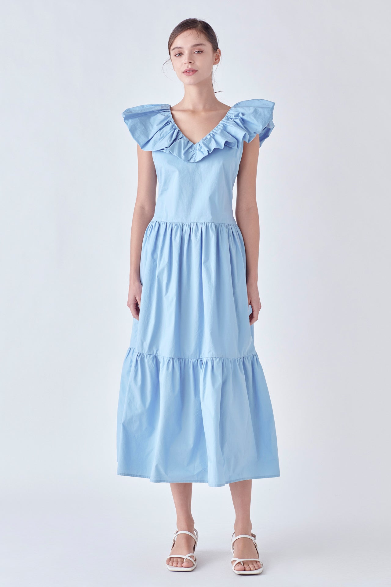 ENGLISH FACTORY - Ruffled Midi Dress - DRESSES available at Objectrare