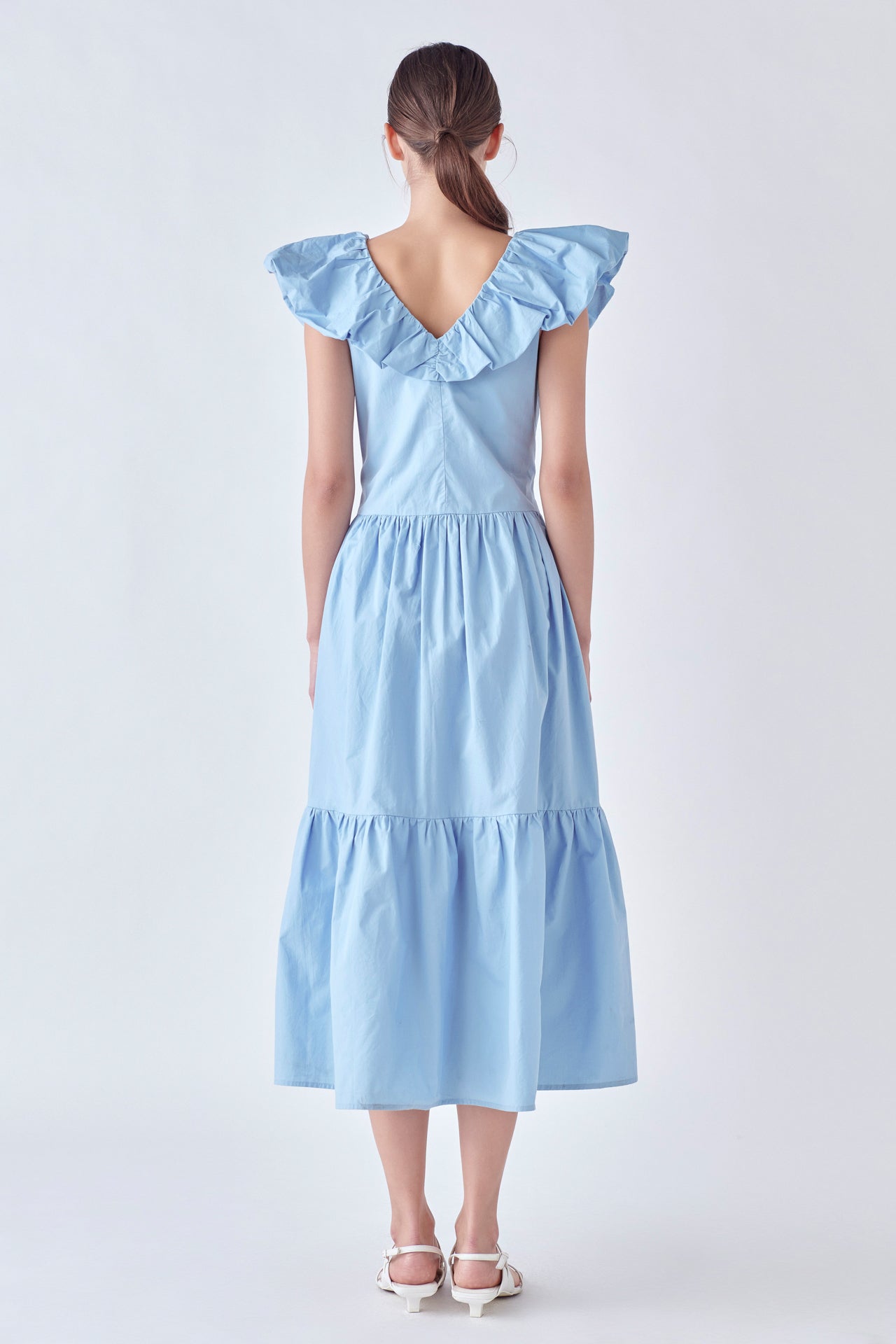 ENGLISH FACTORY - Ruffled Midi Dress - DRESSES available at Objectrare