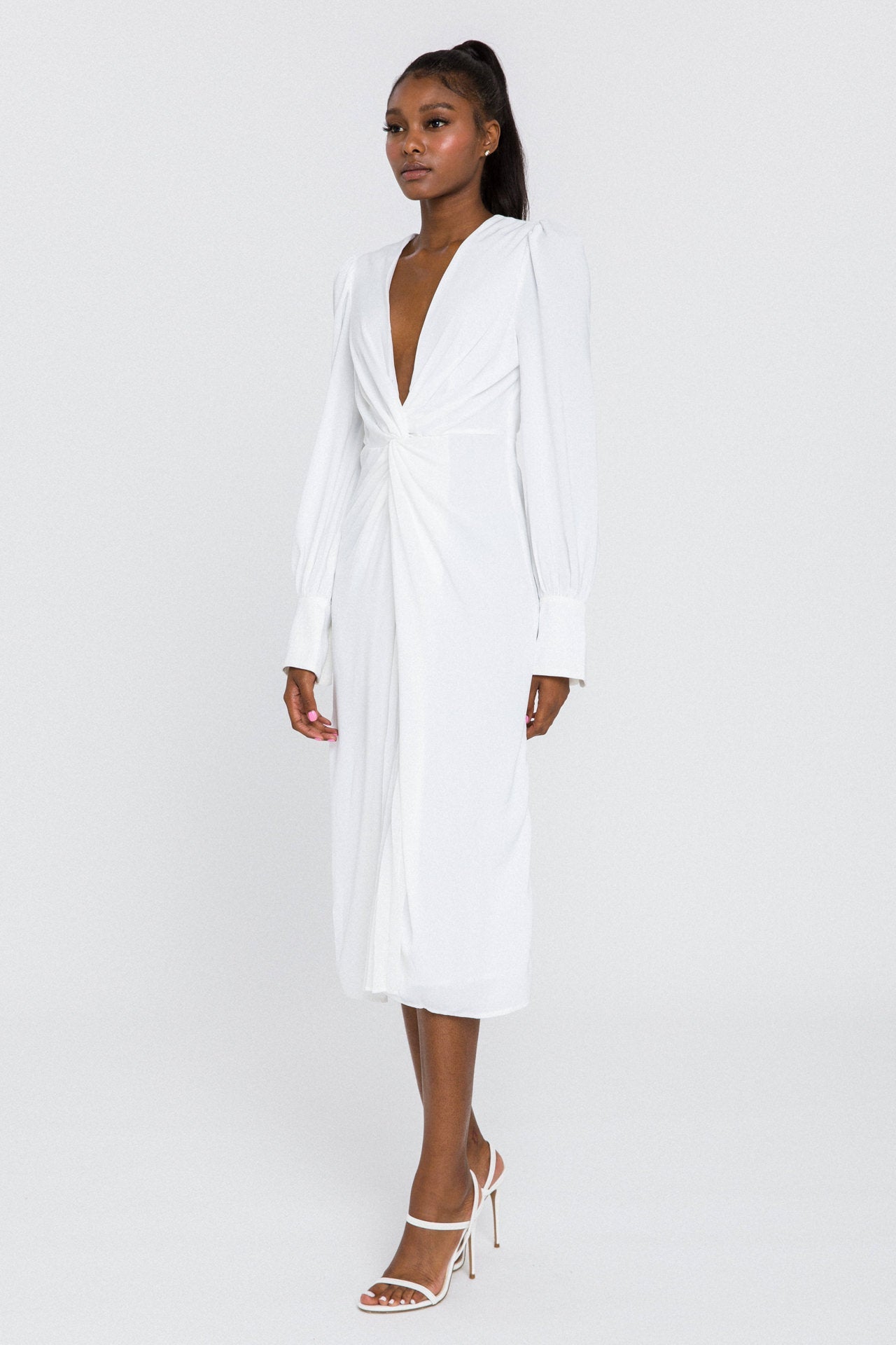 ENDLESS ROSE - Twist Front Midi Dress - DRESSES available at Objectrare
