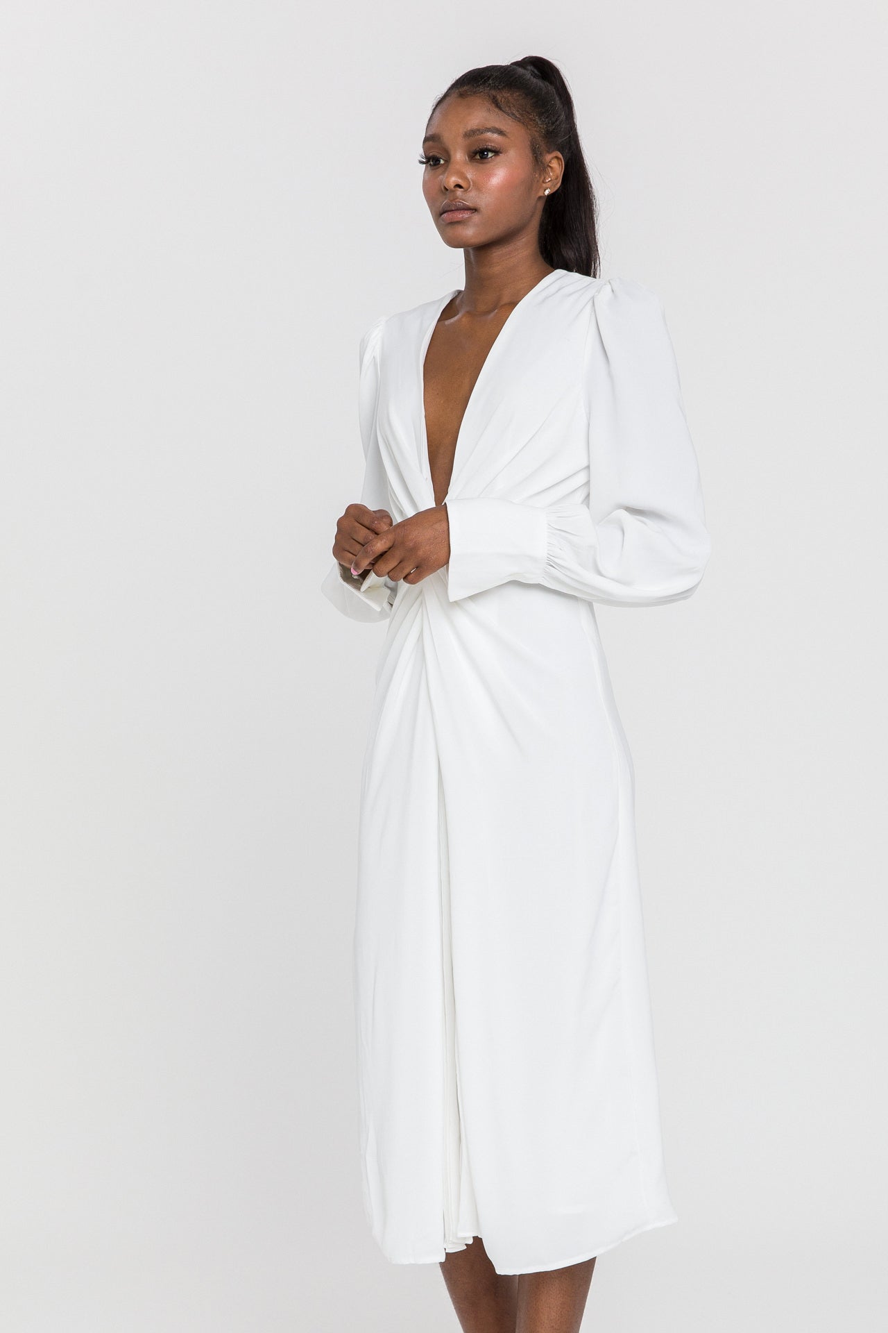 ENDLESS ROSE - Twist Front Midi Dress - DRESSES available at Objectrare