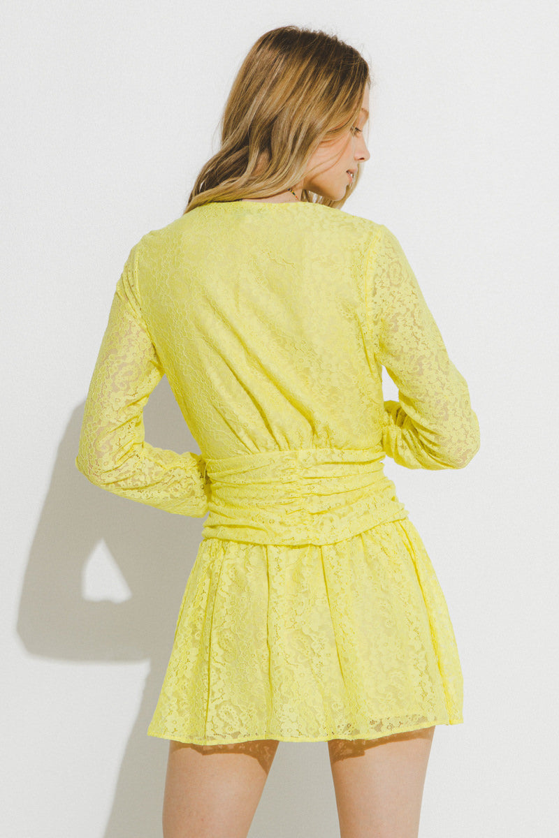 ENDLESS ROSE - Lace V-Neckline Mini Dress - DRESSES available at Objectrare