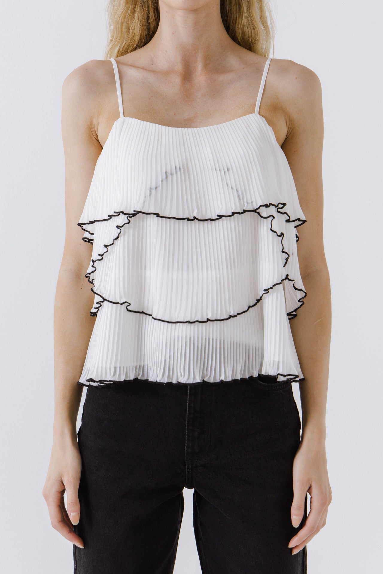 ENDLESS ROSE - Tiered Ruffle Cami Top - TOPS available at Objectrare