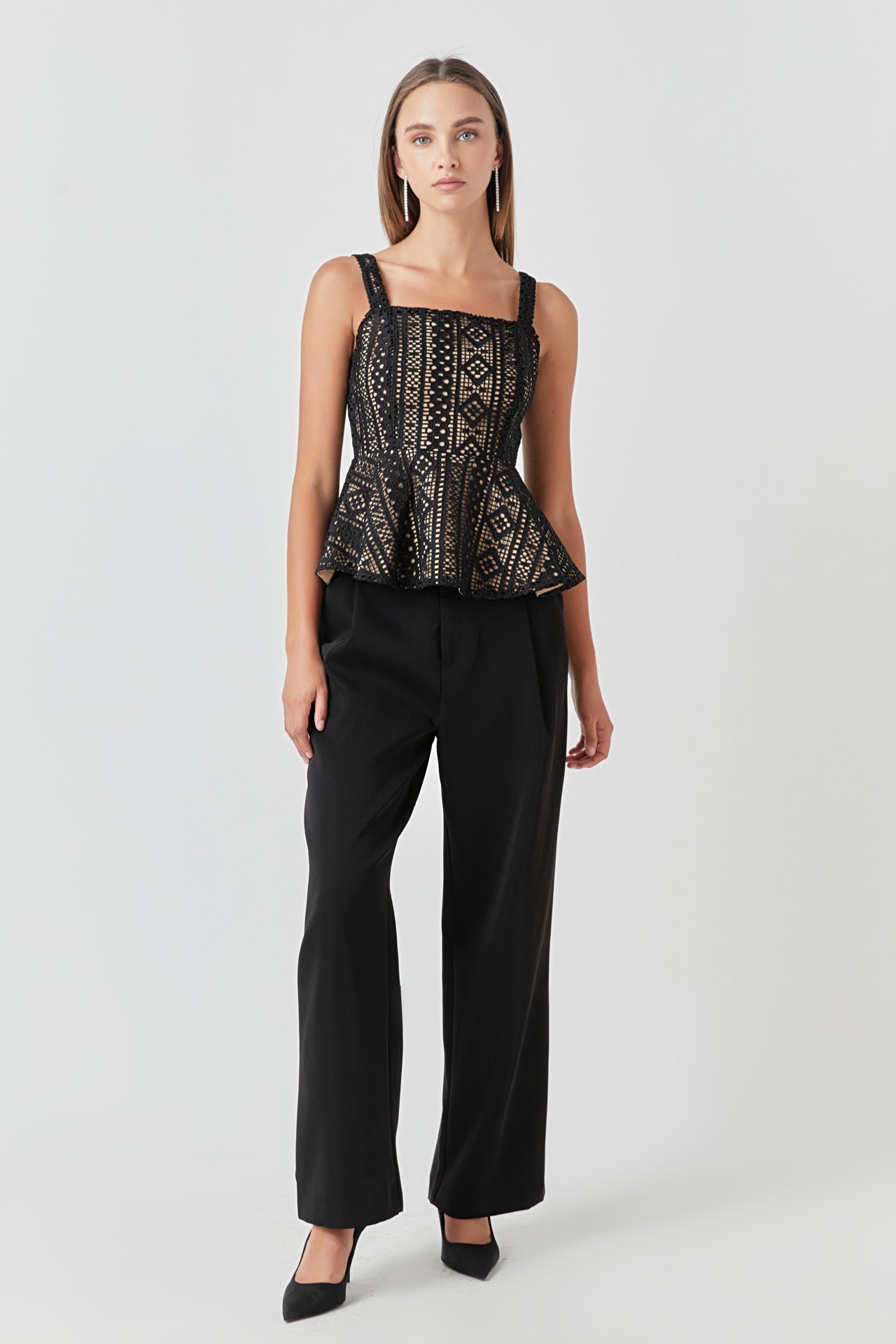 ENDLESS ROSE - Lace Peplum Top - TOPS available at Objectrare