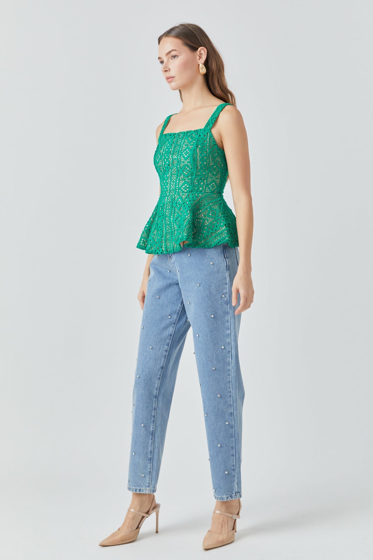 ENDLESS ROSE - Lace Peplum Top - TOPS available at Objectrare