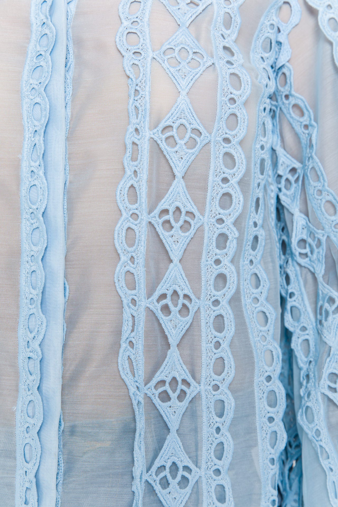 Lace Trimmed Collar Band Blouse