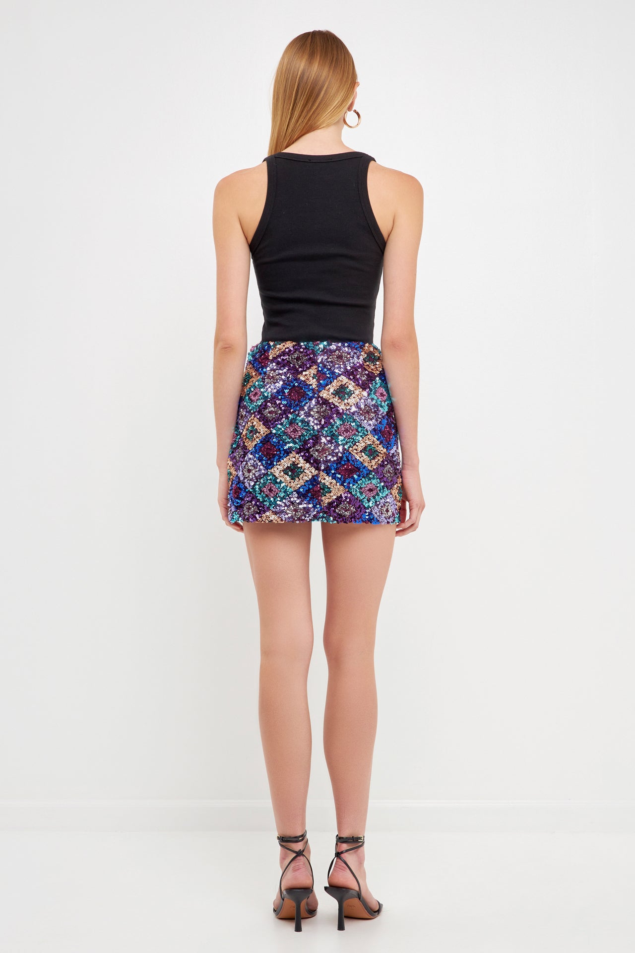 Multi Sequin Mini Skirt