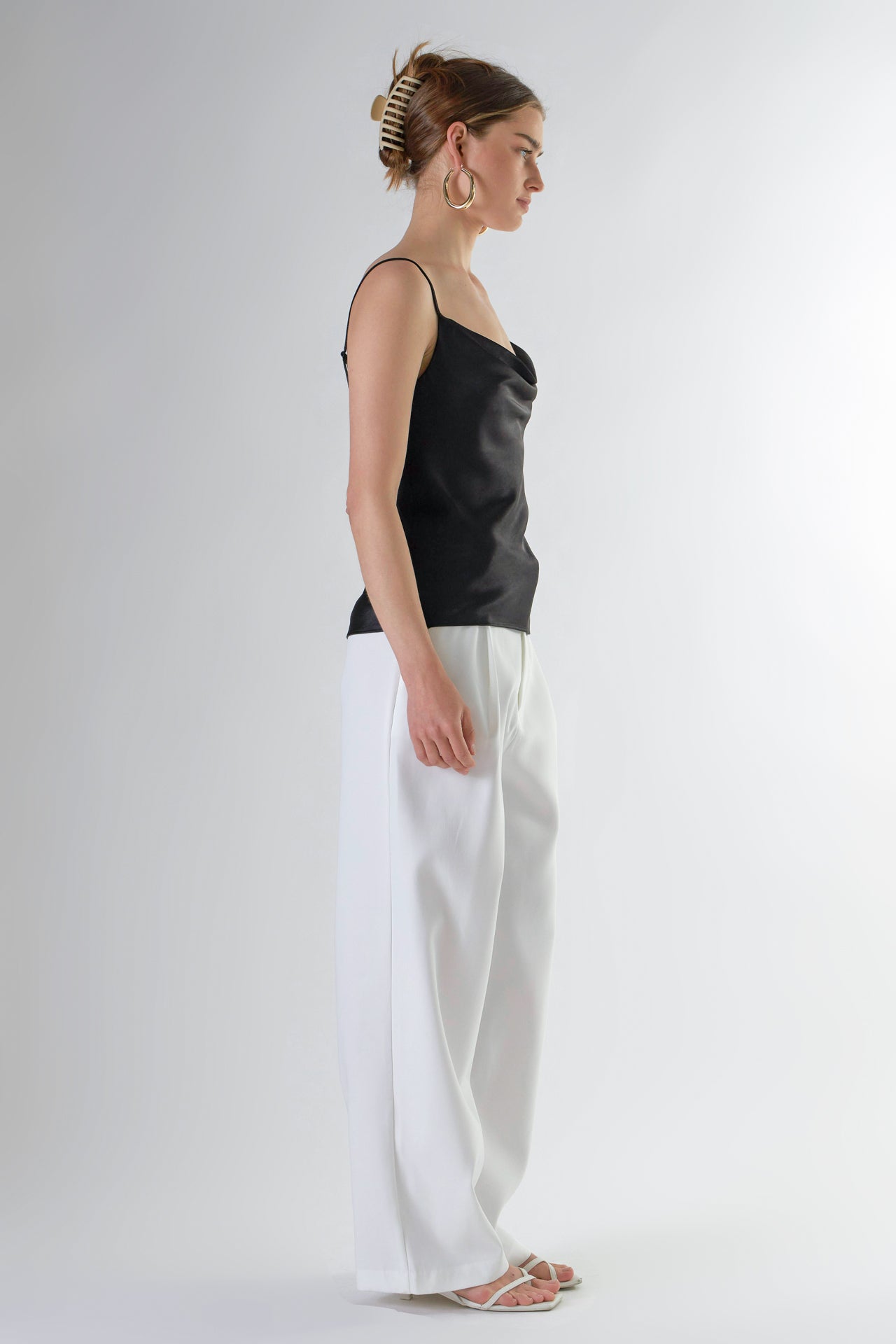 Satin Cowl Neck Top