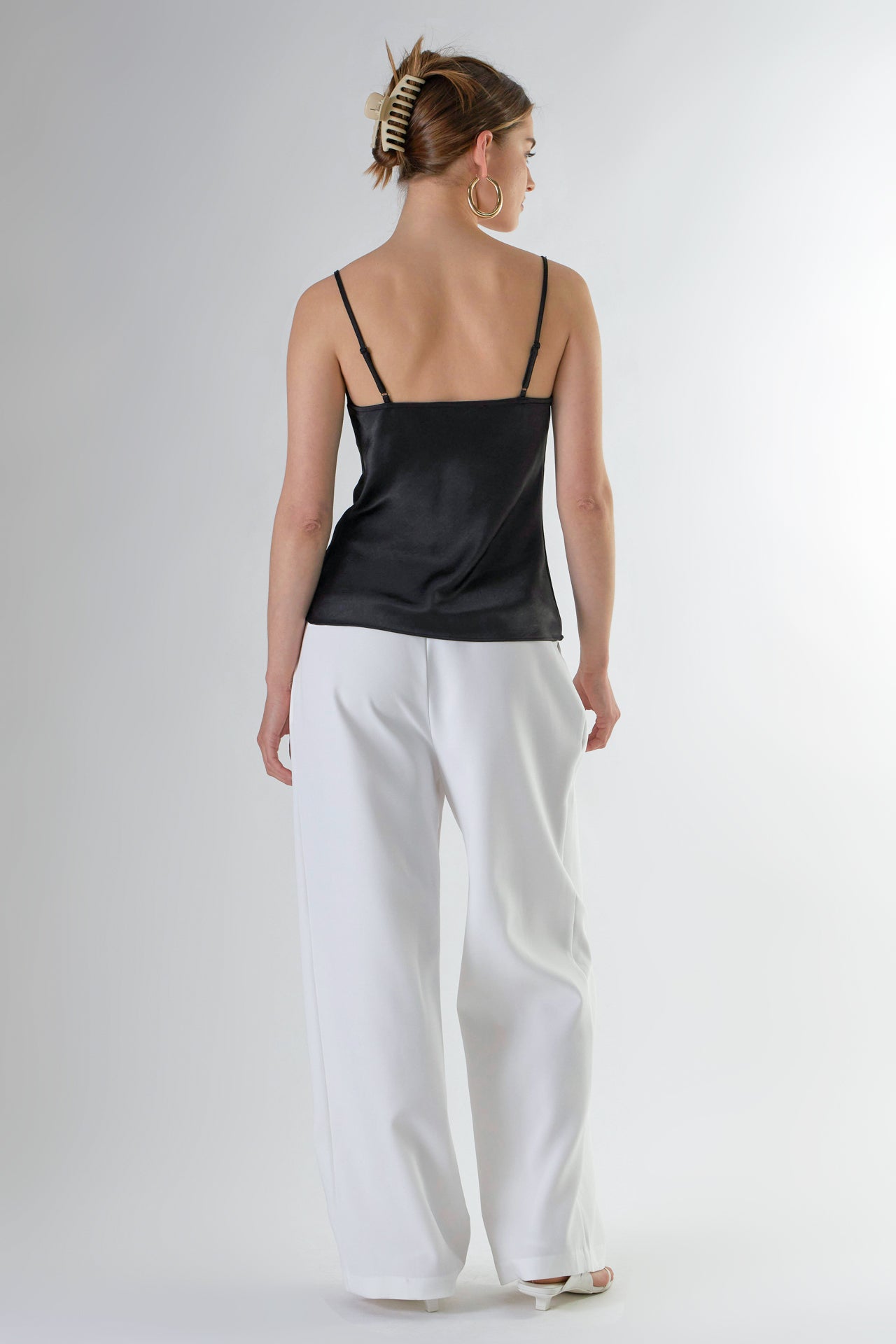Satin Cowl Neck Top