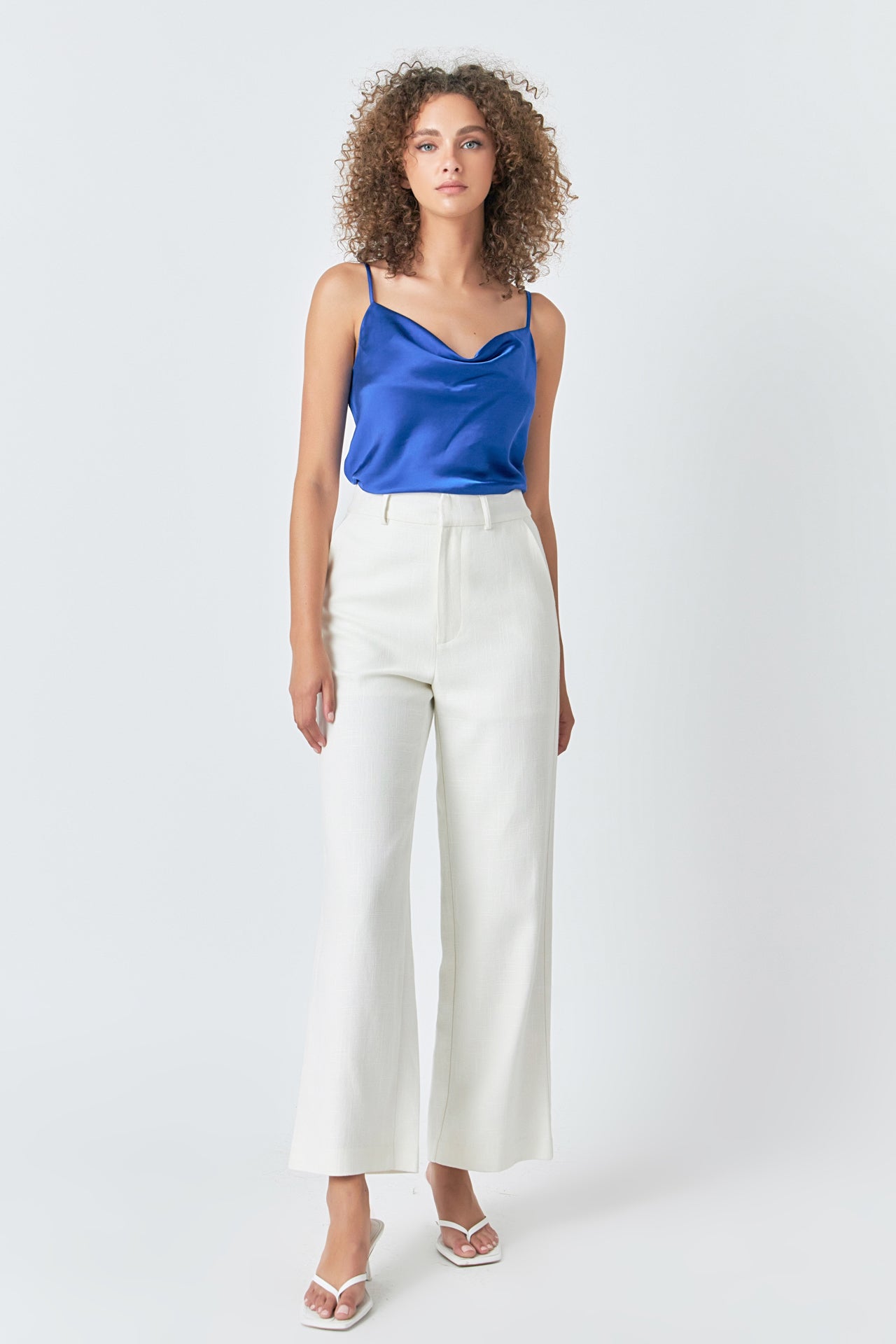 ENDLESS ROSE - Satin Cowl Neck Top - TOPS available at Objectrare