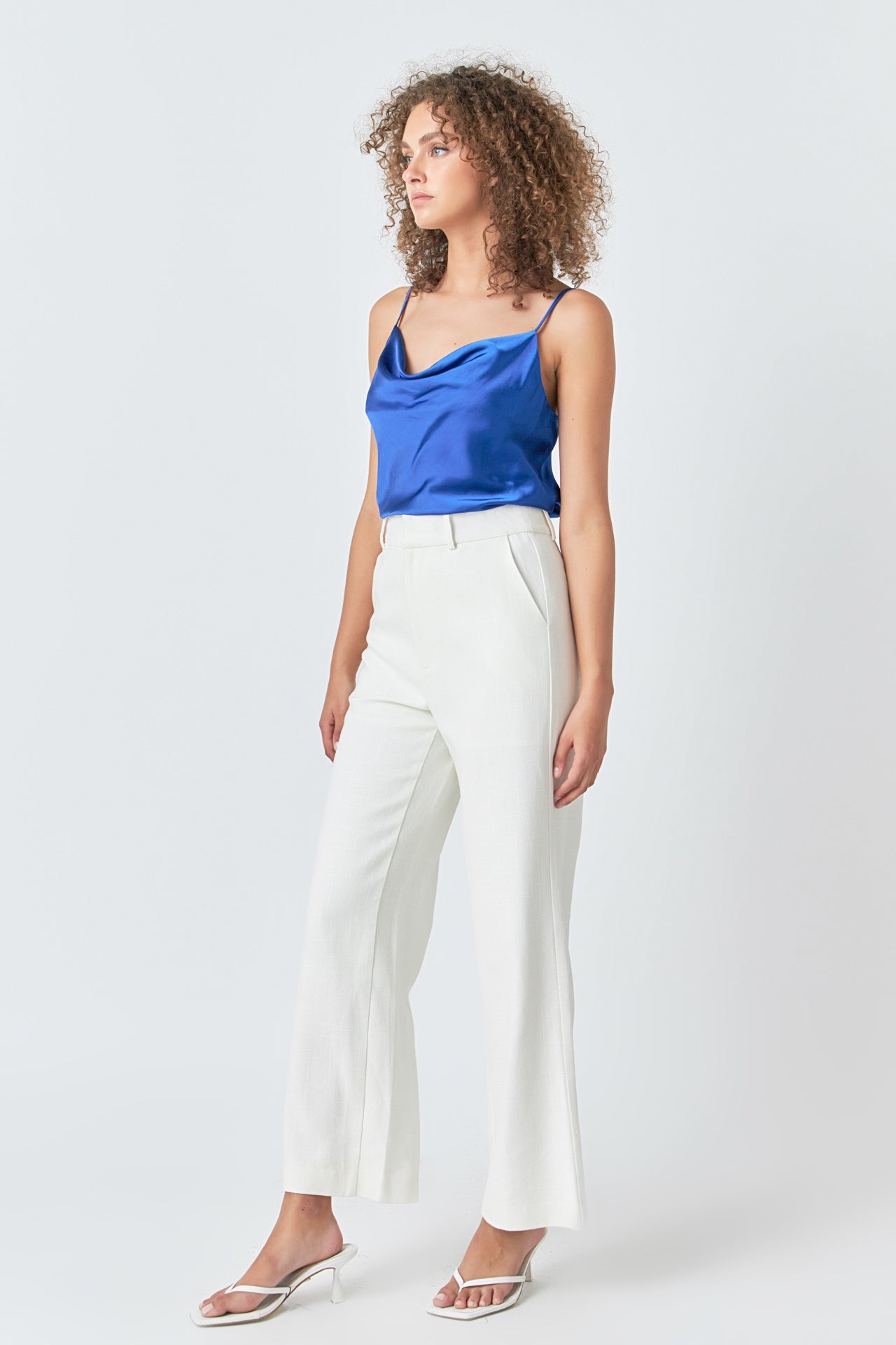 ENDLESS ROSE - Satin Cowl Neck Top - TOPS available at Objectrare