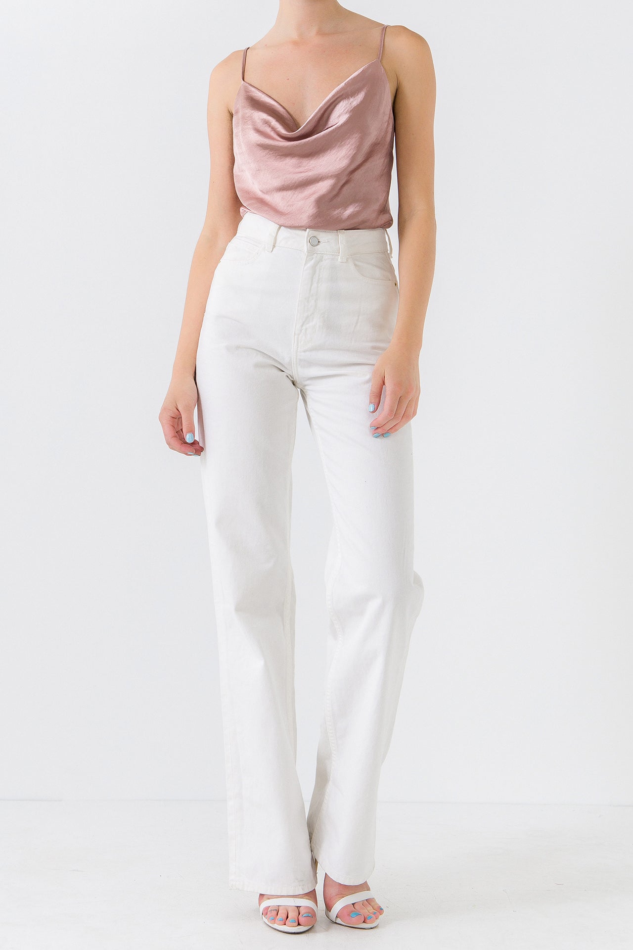 Satin Cowl Neck Top