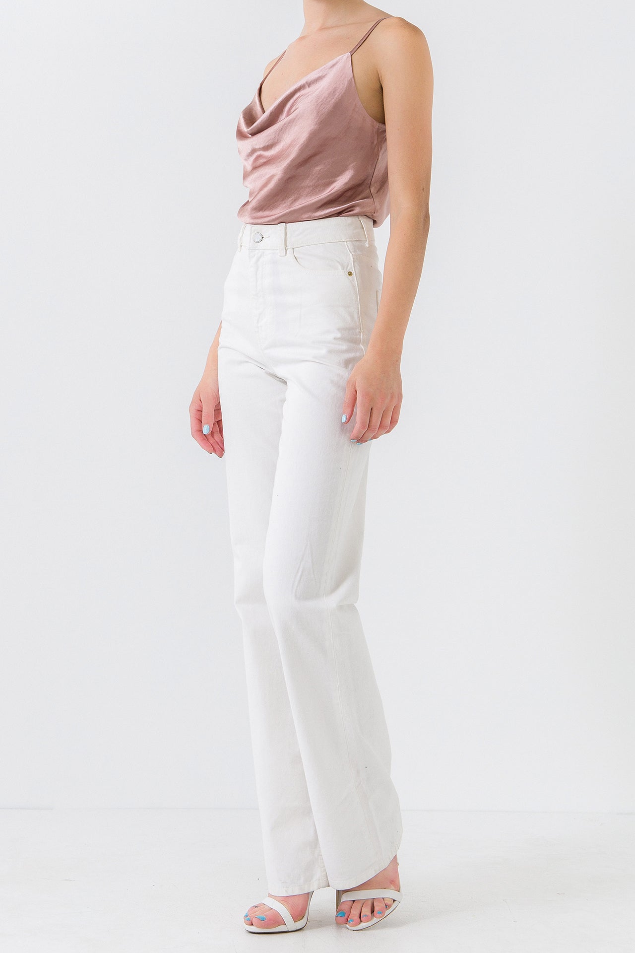 Satin Cowl Neck Top
