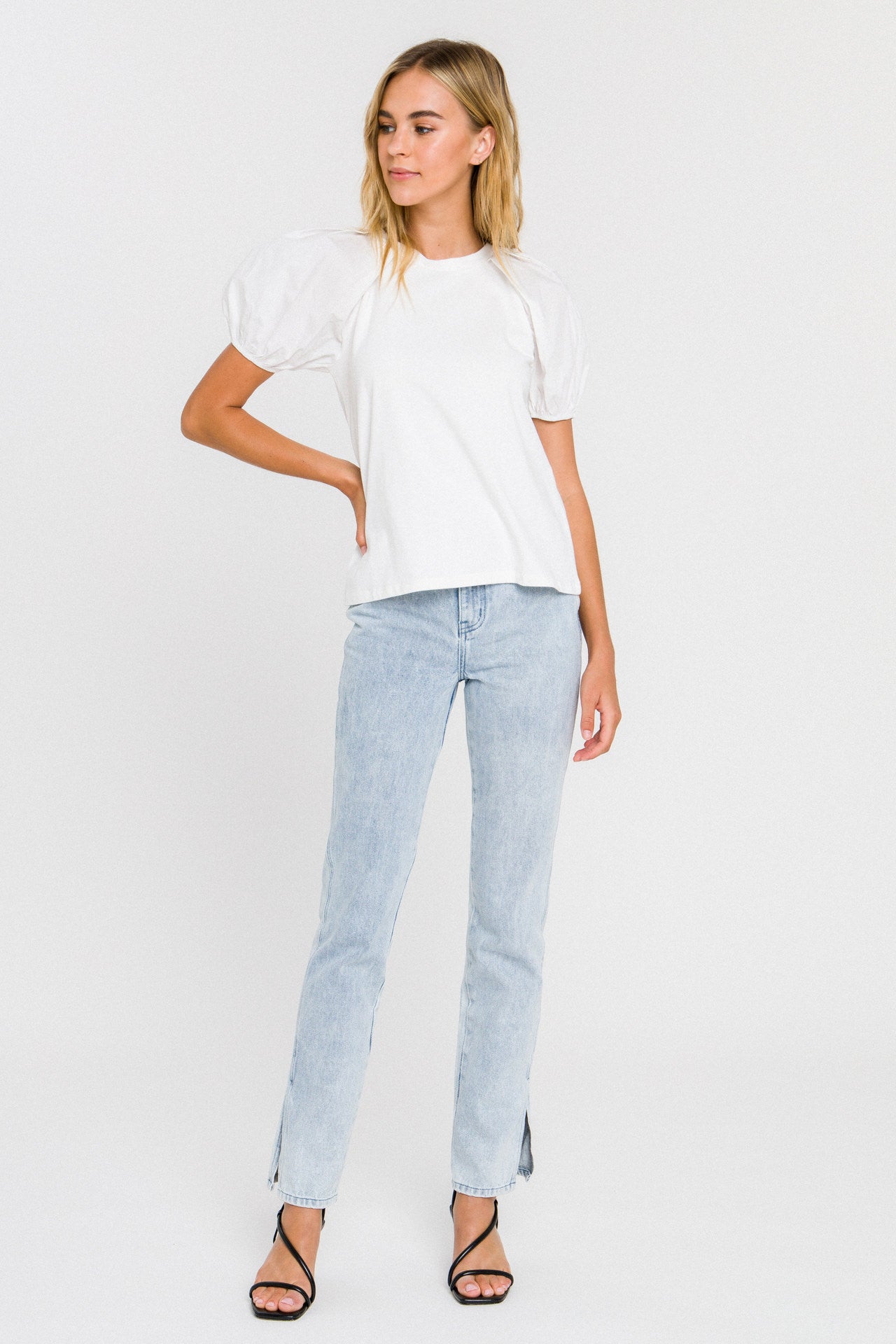 ENGLISH FACTORY - Women Knit Puff Sleeve Shirt - TOPS available at Objectrare