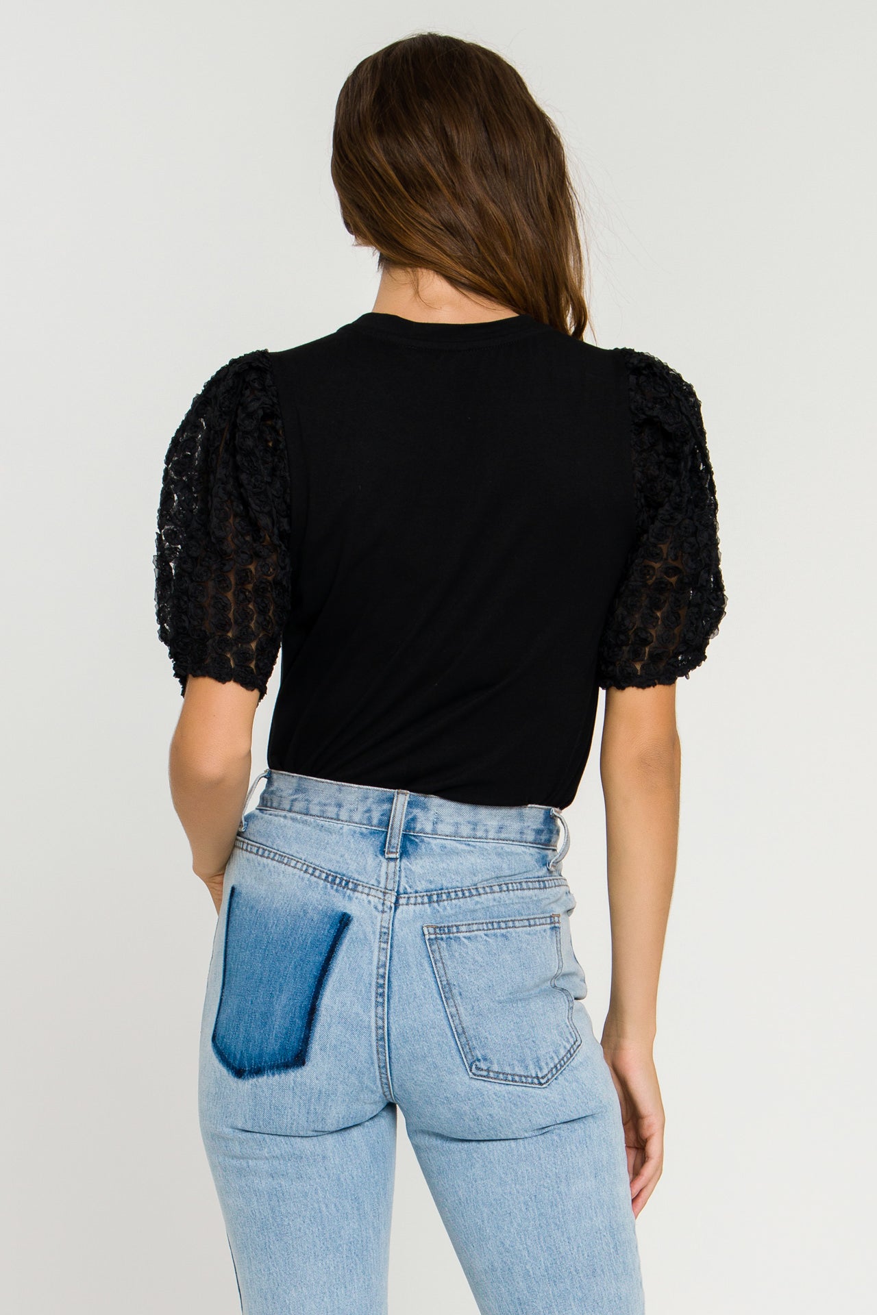 LA'VEN - Floral Embellishment Combo T-Shirt - T-SHIRTS available at Objectrare
