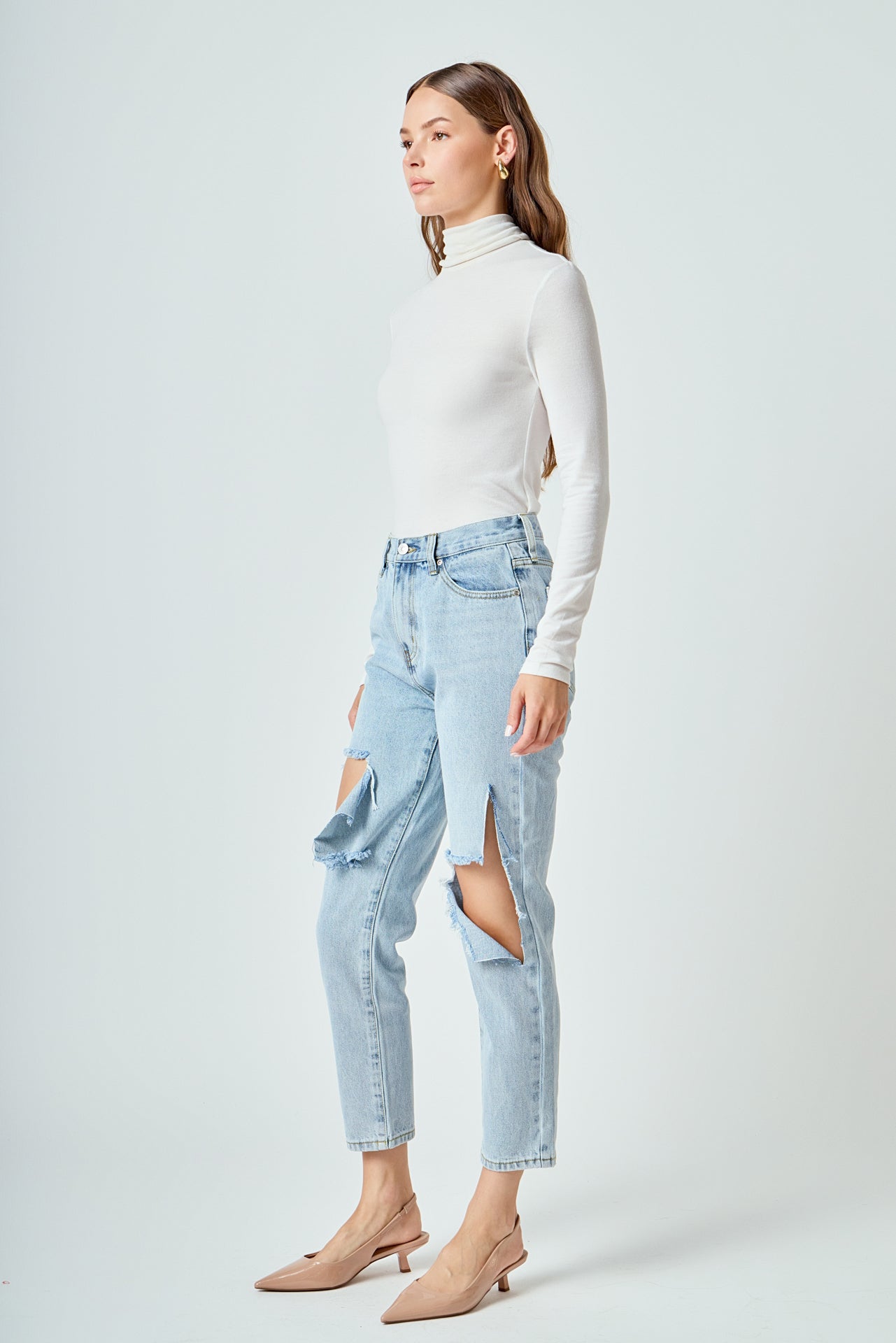 ENDLESS ROSE - Destroyed High Waisted Skinny Jeans - PANTS available at Objectrare