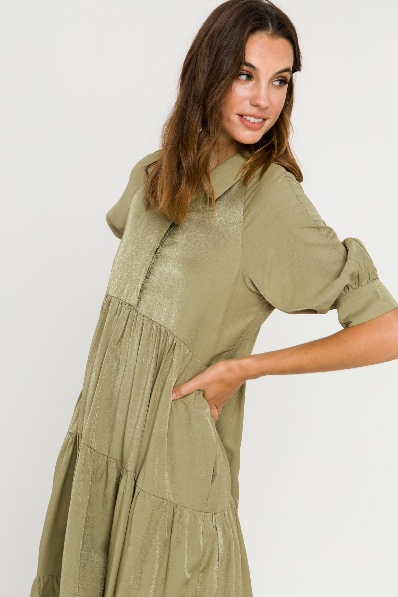 LA'VEN - Voluminous Shirt Dress - DRESSES available at Objectrare
