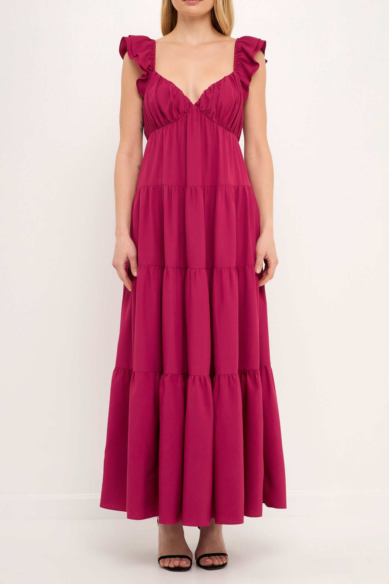 ENDLESS ROSE - Ruffle Sleeve Maxi Dress - DRESSES available at Objectrare