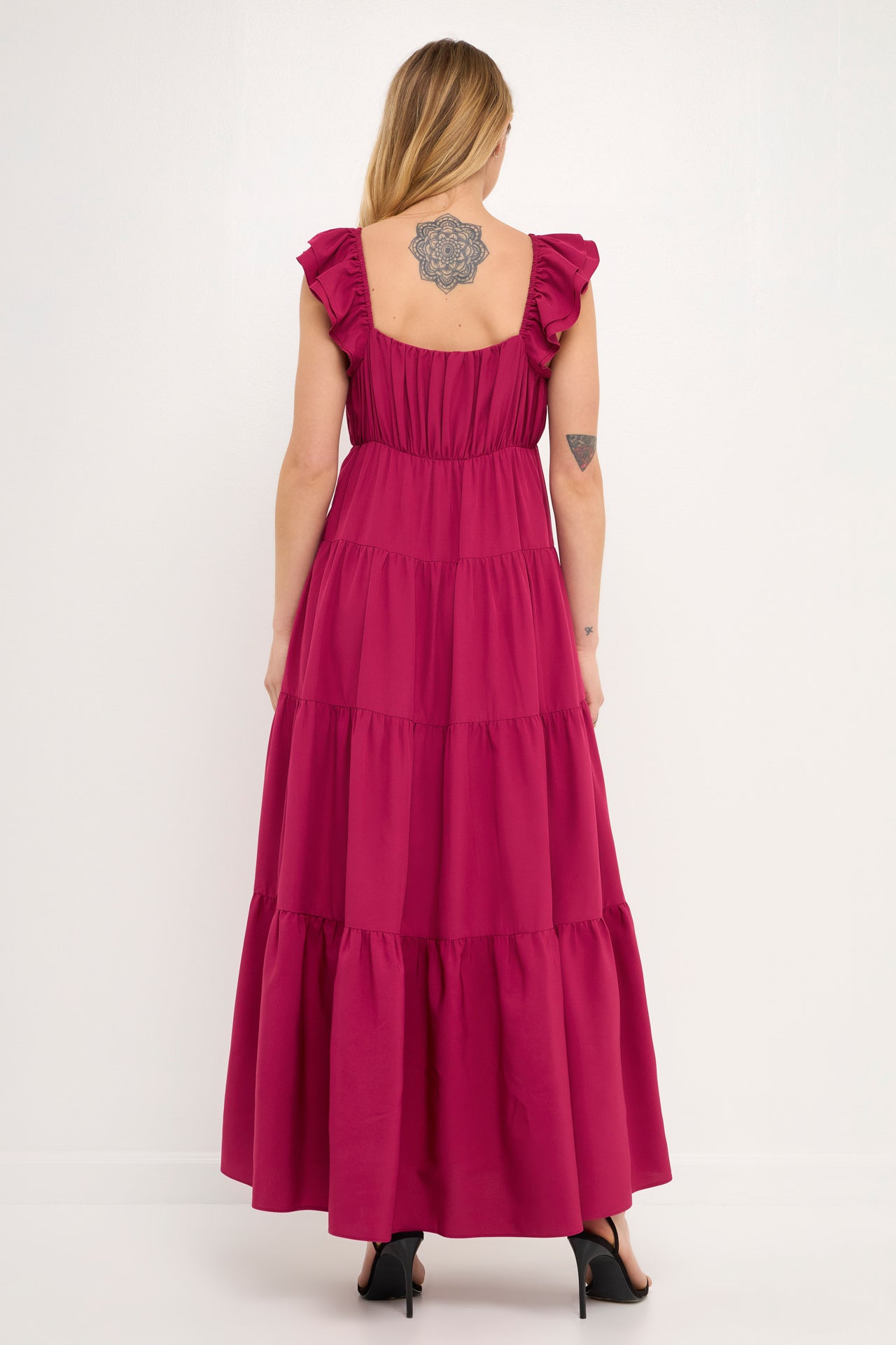 ENDLESS ROSE - Ruffle Sleeve Maxi Dress - DRESSES available at Objectrare