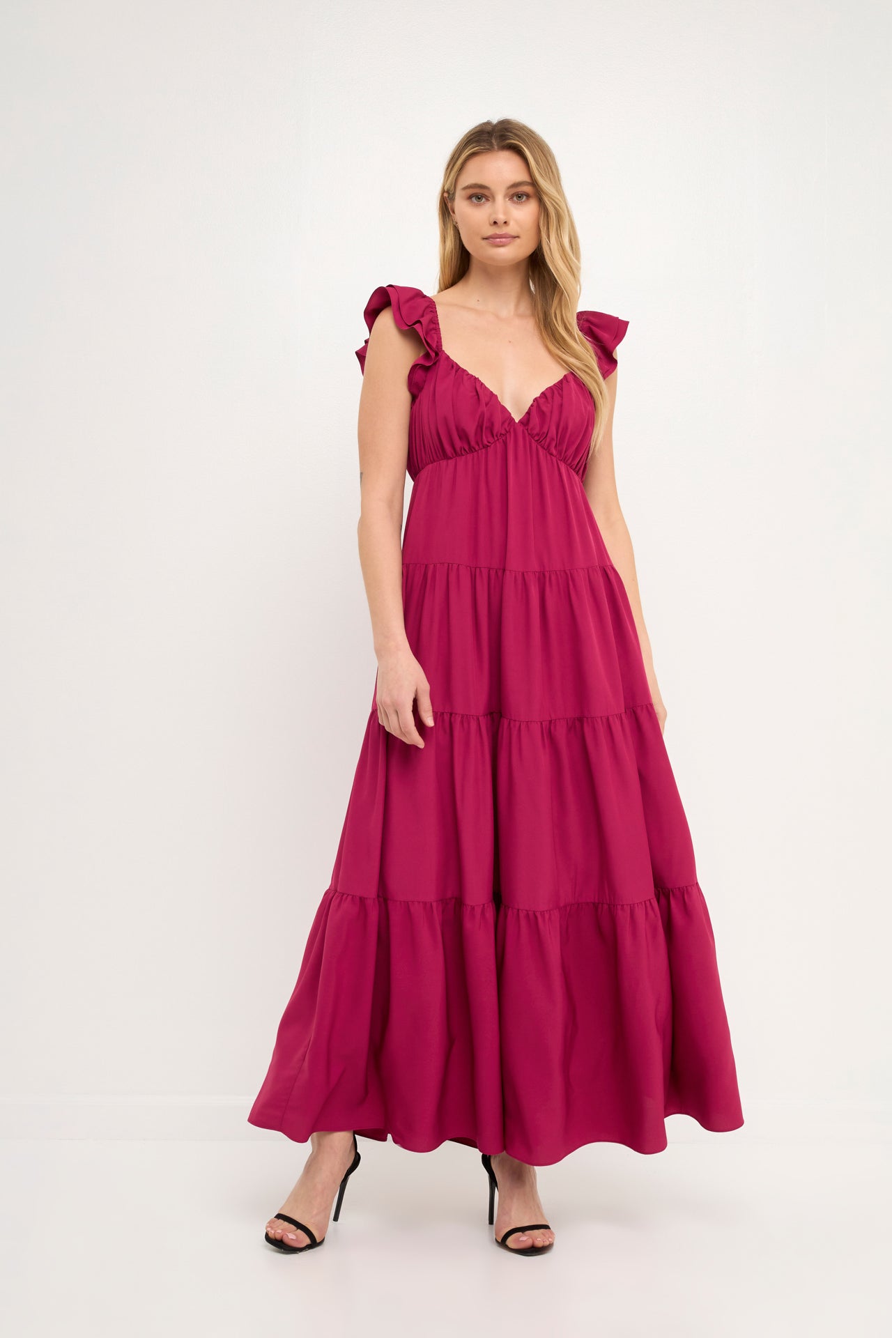 ENDLESS ROSE - Ruffle Sleeve Maxi Dress - DRESSES available at Objectrare
