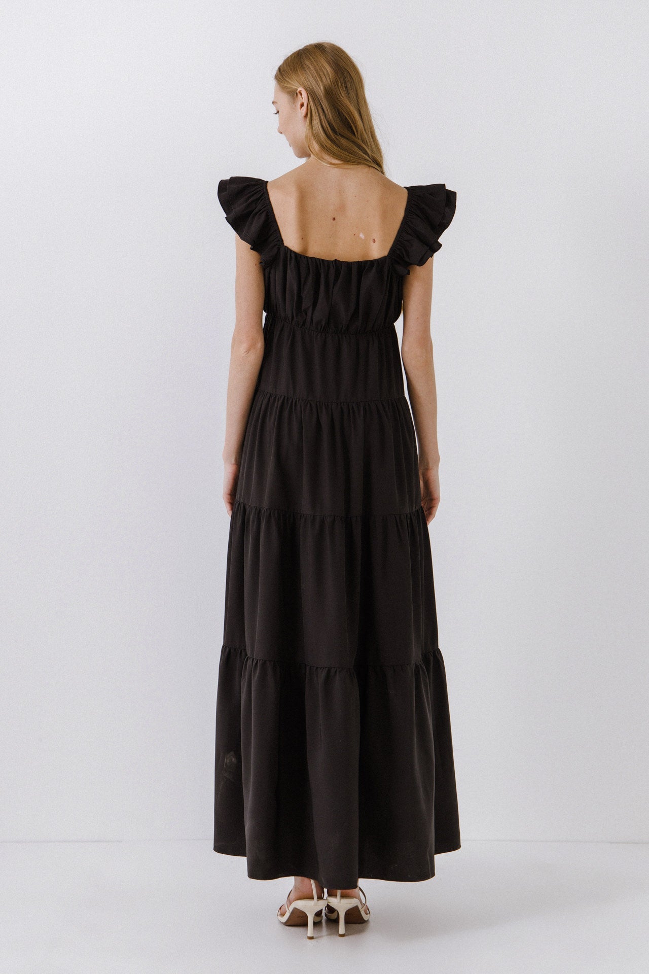 Ruffle Sleeve Maxi Dress