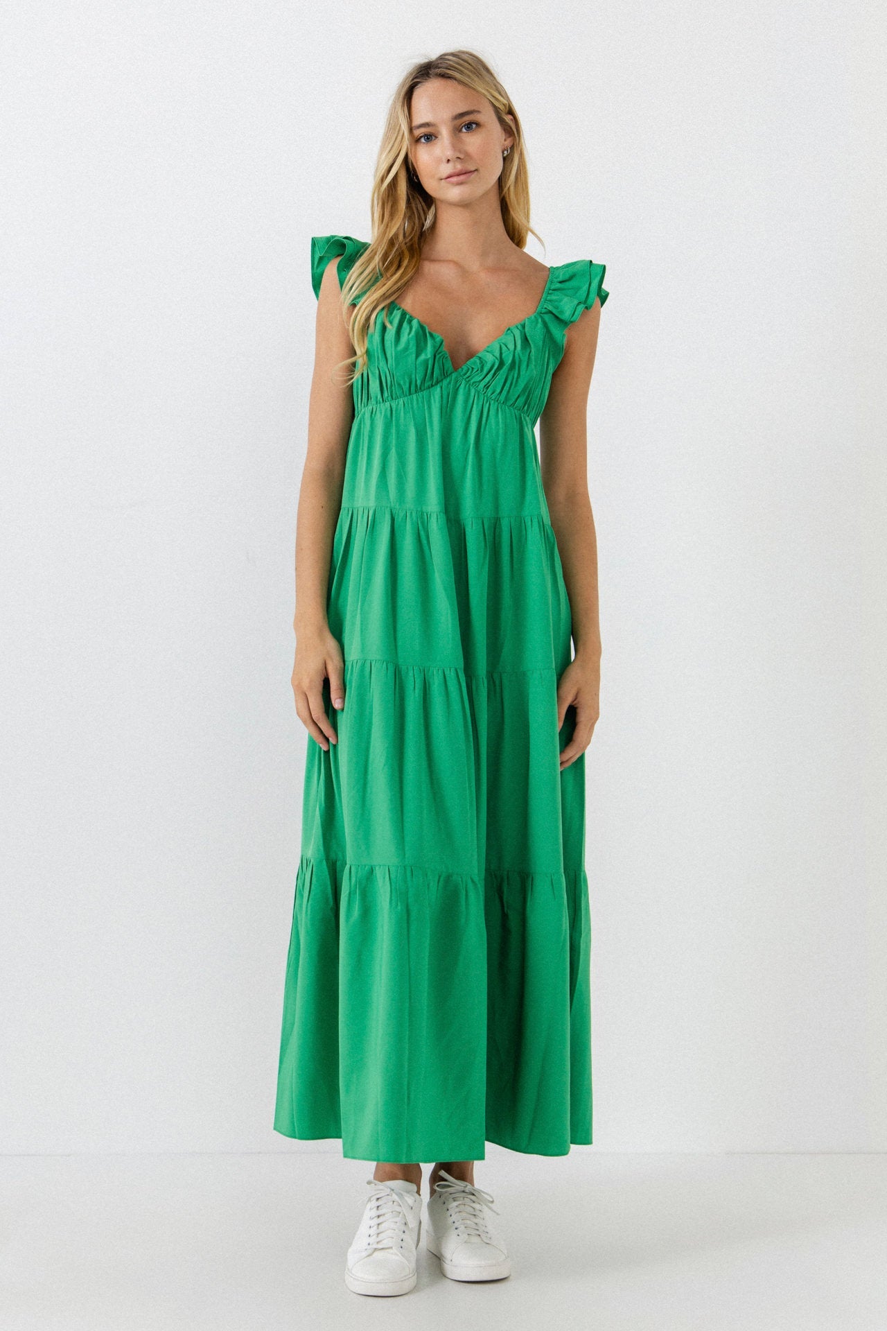 Ruffle Sleeve Maxi Dress