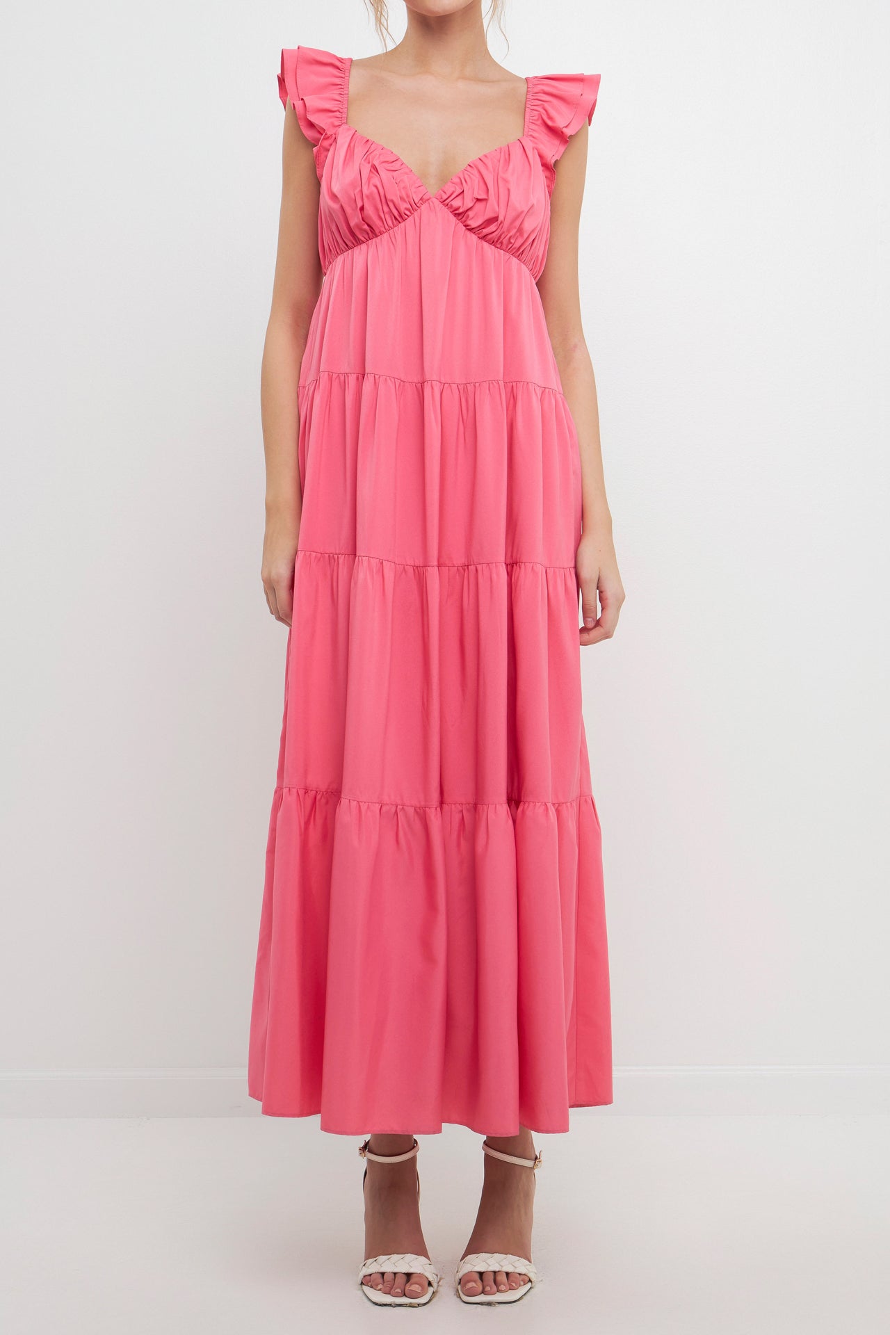 FREE THE ROSES - Ruffle Sleeve Maxi Dress - DRESSES available at Objectrare