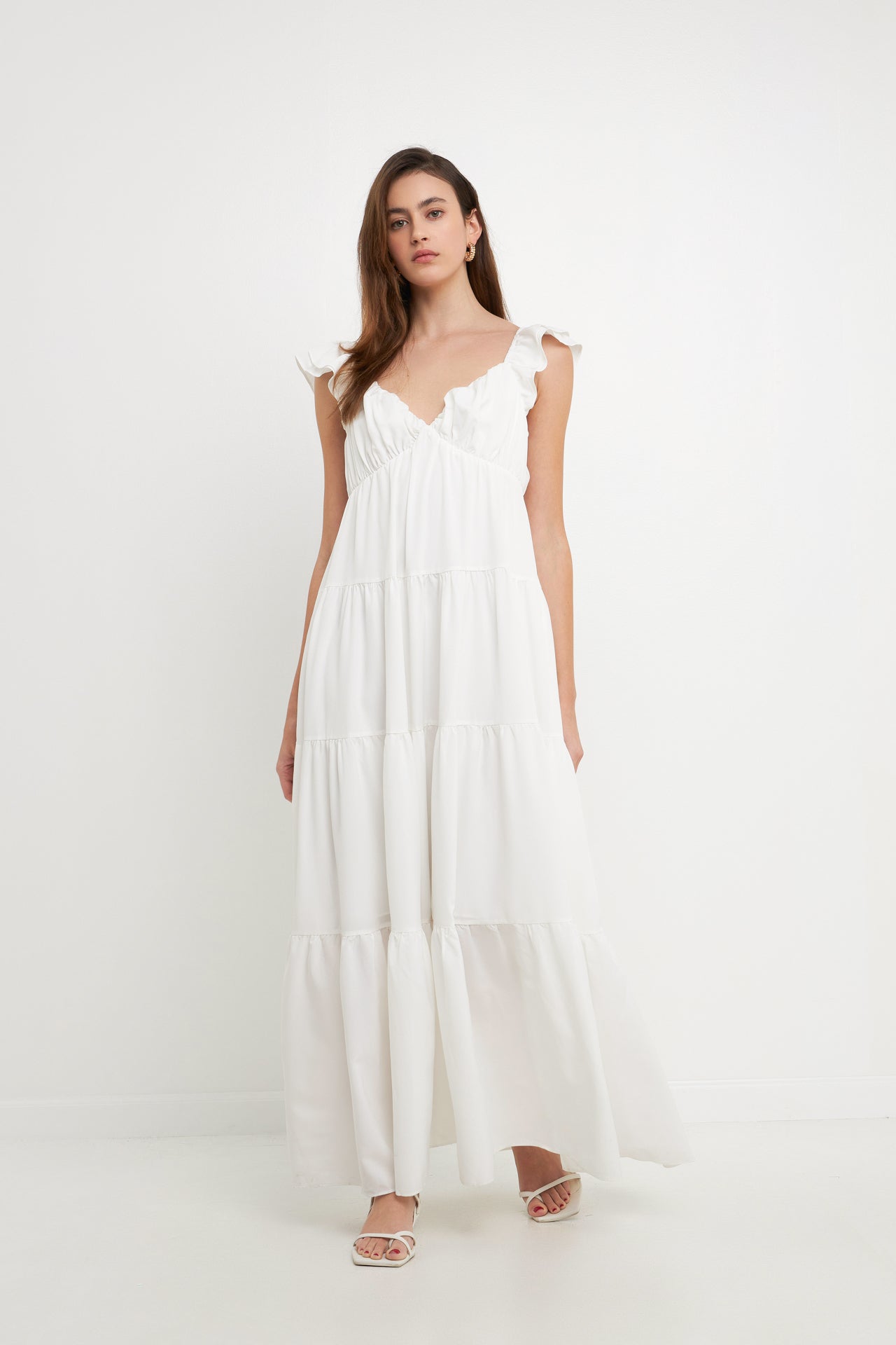 FREE THE ROSES - Ruffle Sleeve Maxi Dress - DRESSES available at Objectrare