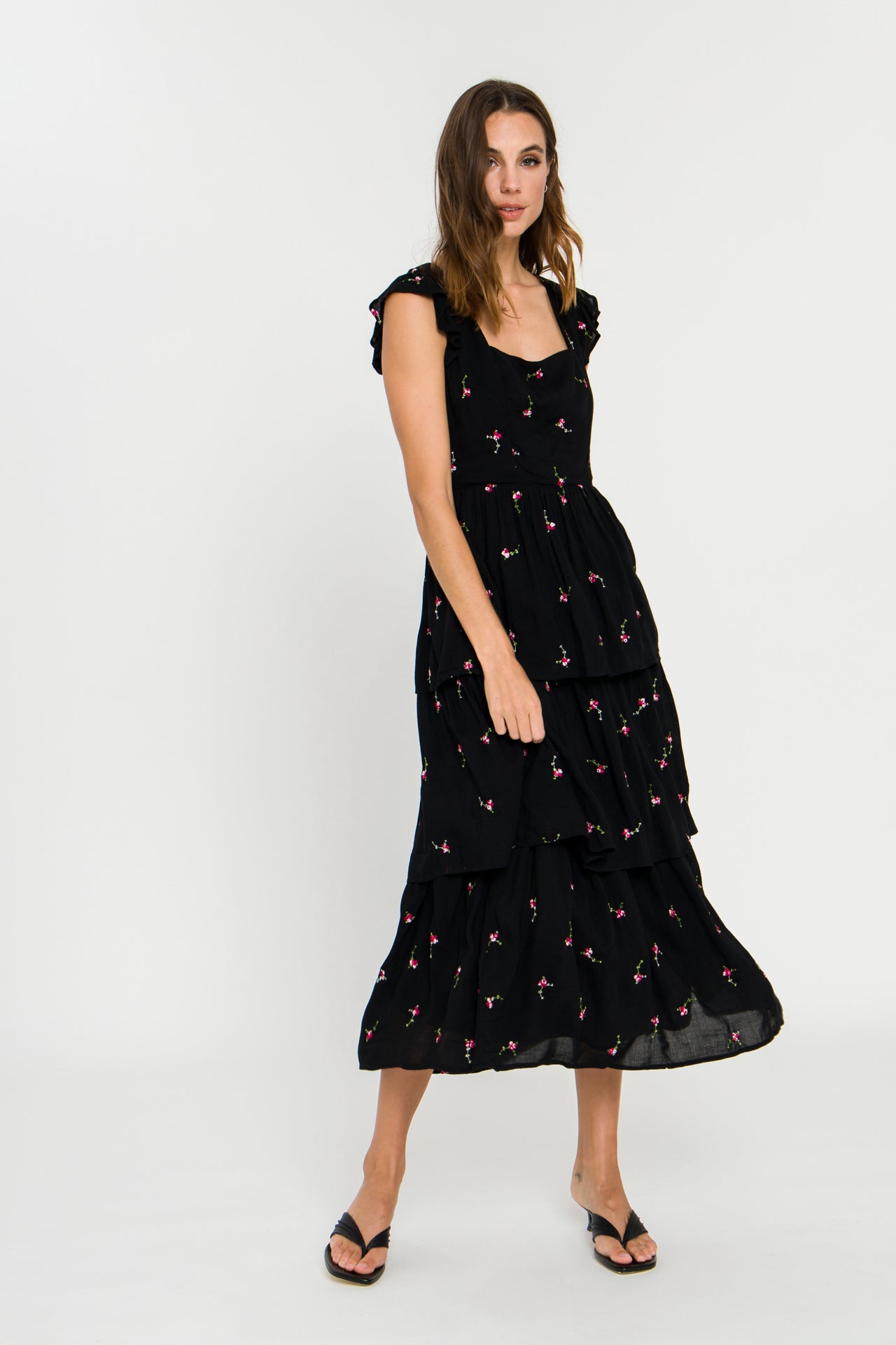 free the roses maxi dress Floral Embroidery Maxi Dress