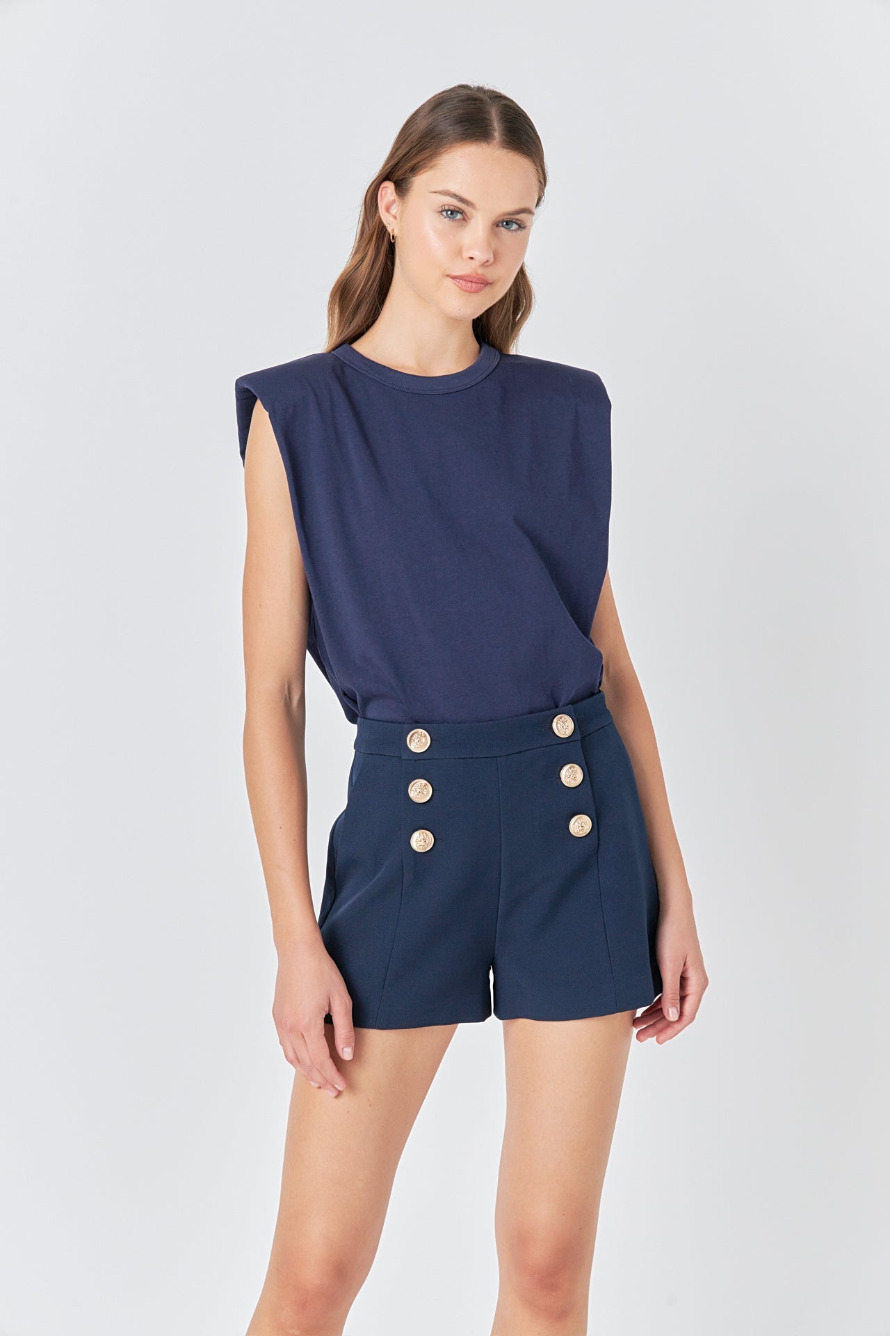 ENDLESS ROSE - Shoulder Pad Shirt - TOPS available at Objectrare