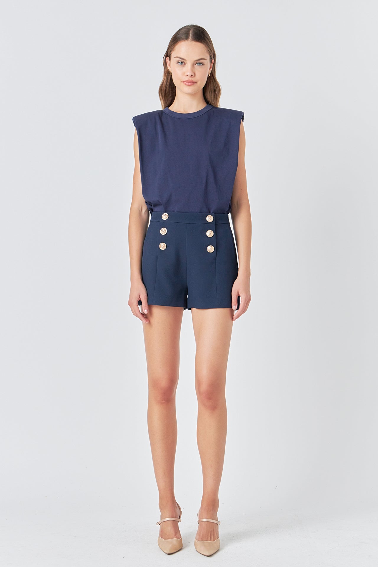 ENDLESS ROSE - Shoulder Pad Shirt - TOPS available at Objectrare