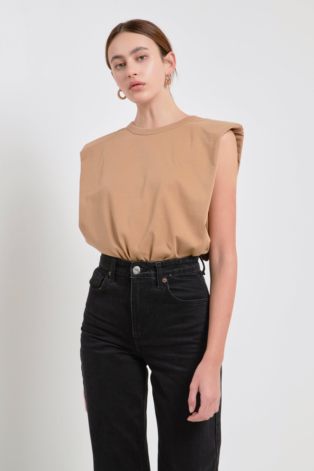 ENDLESS ROSE - Shoulder Pad Shirt - TOPS available at Objectrare