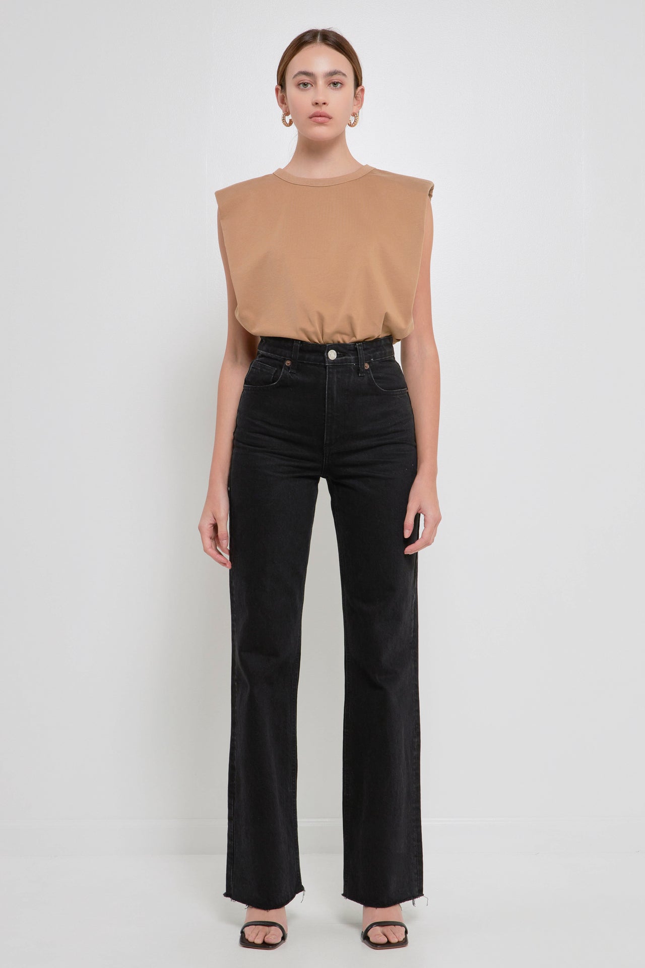 ENDLESS ROSE - Shoulder Pad Shirt - TOPS available at Objectrare