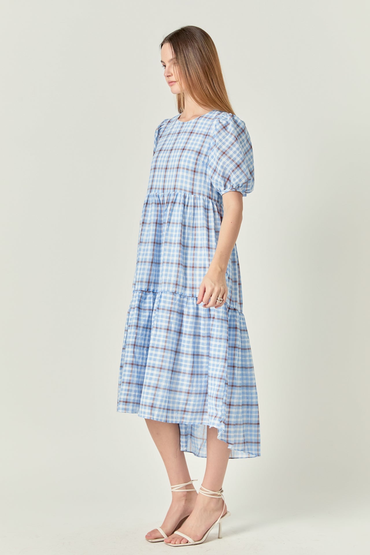 ENGLISH FACTORY - Check Print Midi Dress - DRESSES available at Objectrare