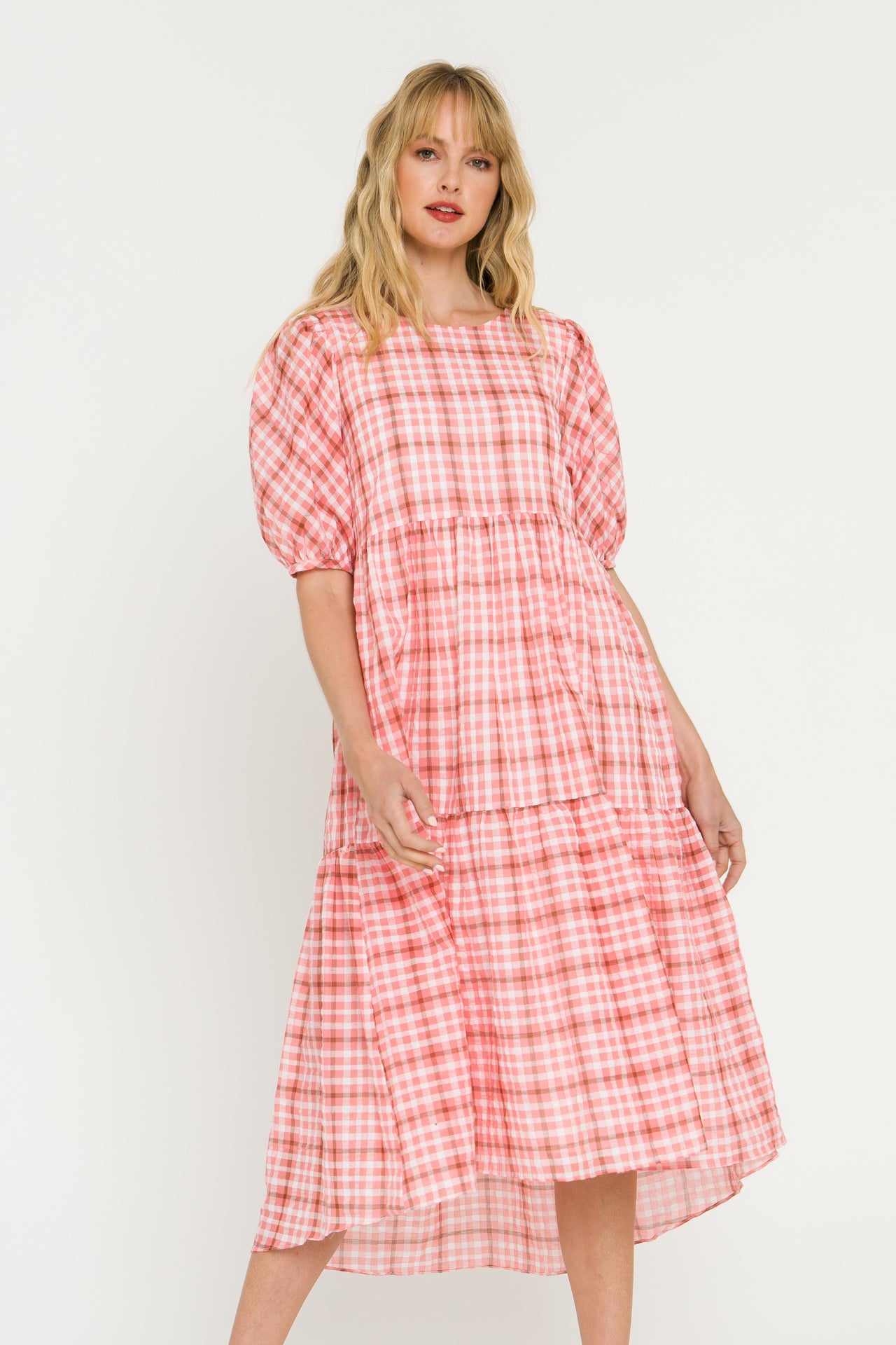 ENGLISH FACTORY - Check Print Midi Dress - DRESSES available at Objectrare