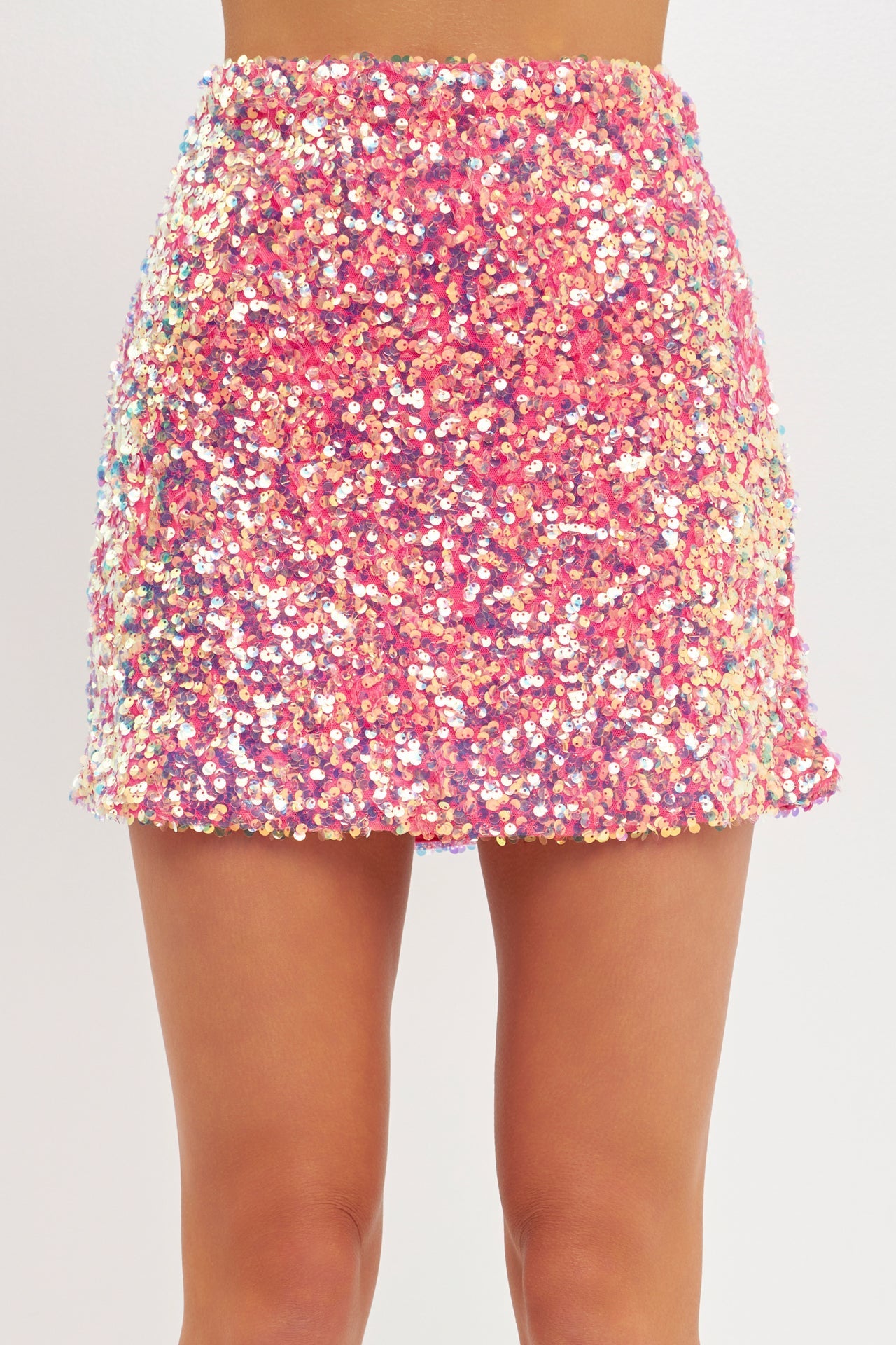 ENDLESS ROSE - High Waisted Sequin Mini Skirt - SKIRTS available at Objectrare