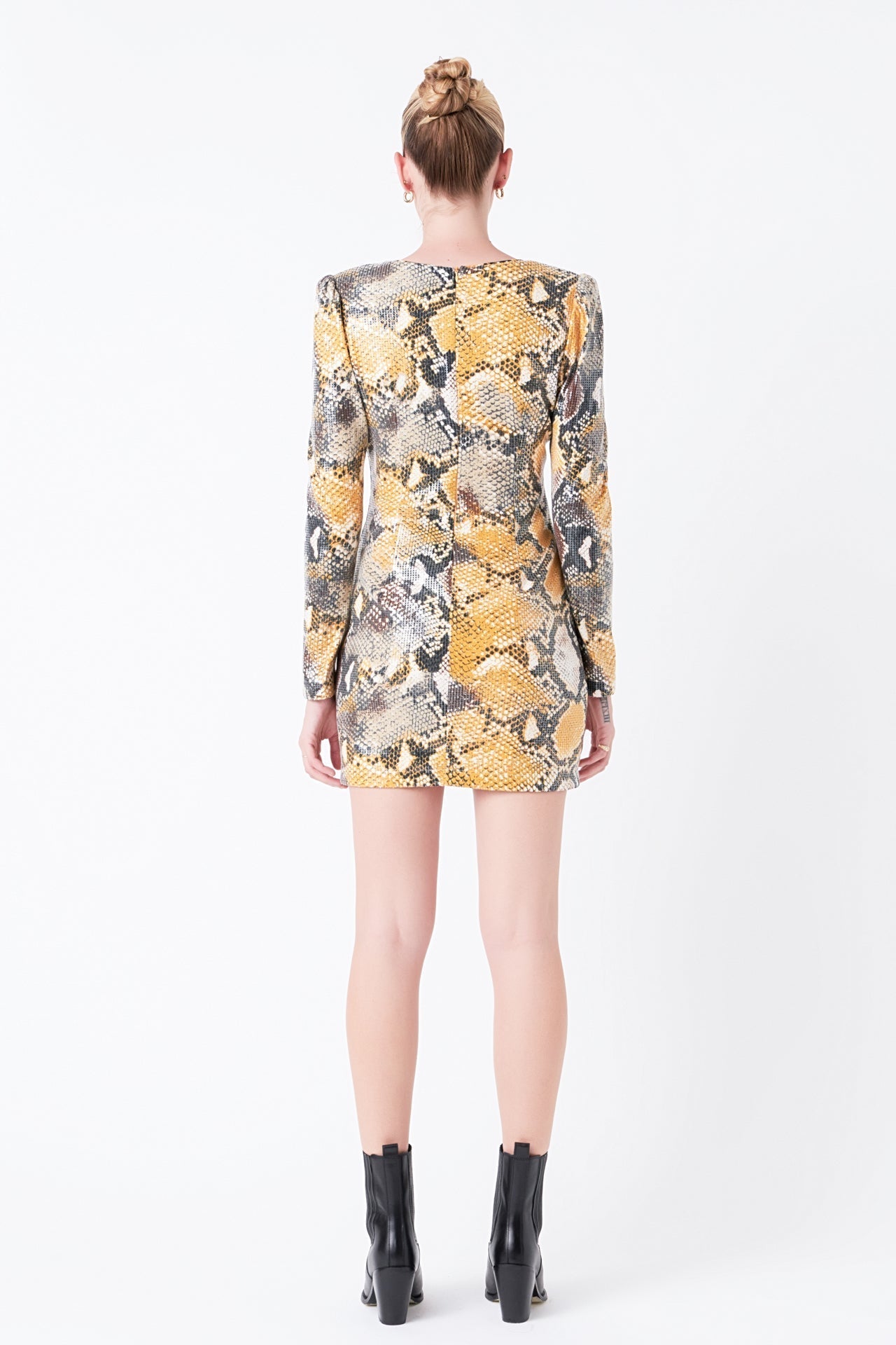 GREY LAB - Snakeskin Sequin Mini Dress - DRESSES available at Objectrare