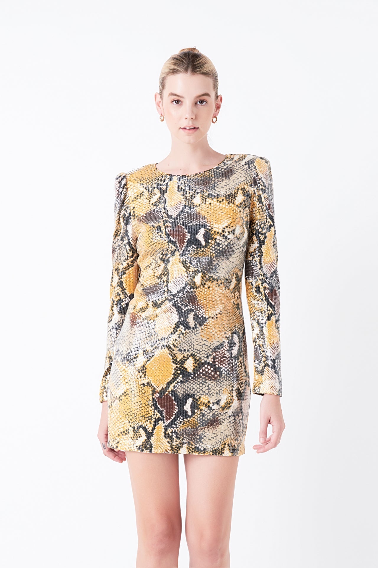 GREY LAB - Snakeskin Sequin Mini Dress - DRESSES available at Objectrare