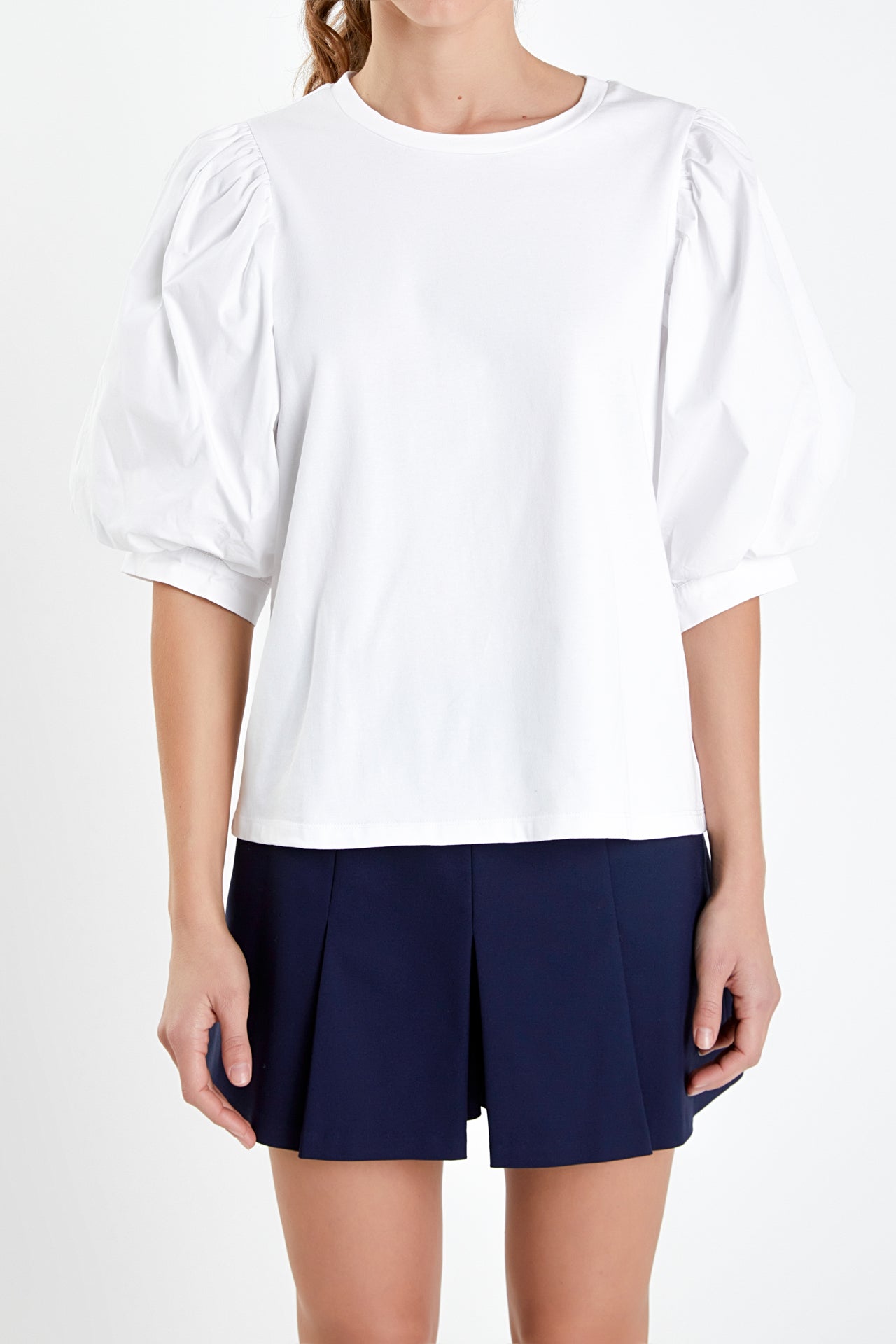 ENGLISH FACTORY - Poplin Sleeve Combo T-shirts - T-SHIRTS available at Objectrare