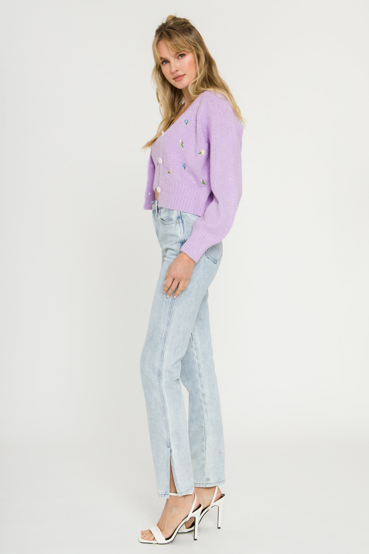 ENGLISH FACTORY - Floral Embroidered Knit Cardigan - CARDIGANS available at Objectrare