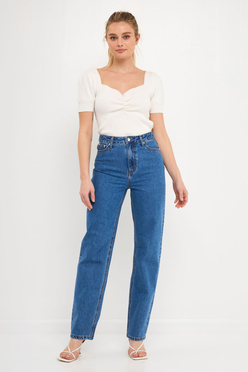 ENGLISH FACTORY - Straight Mom Jean - JEANS available at Objectrare