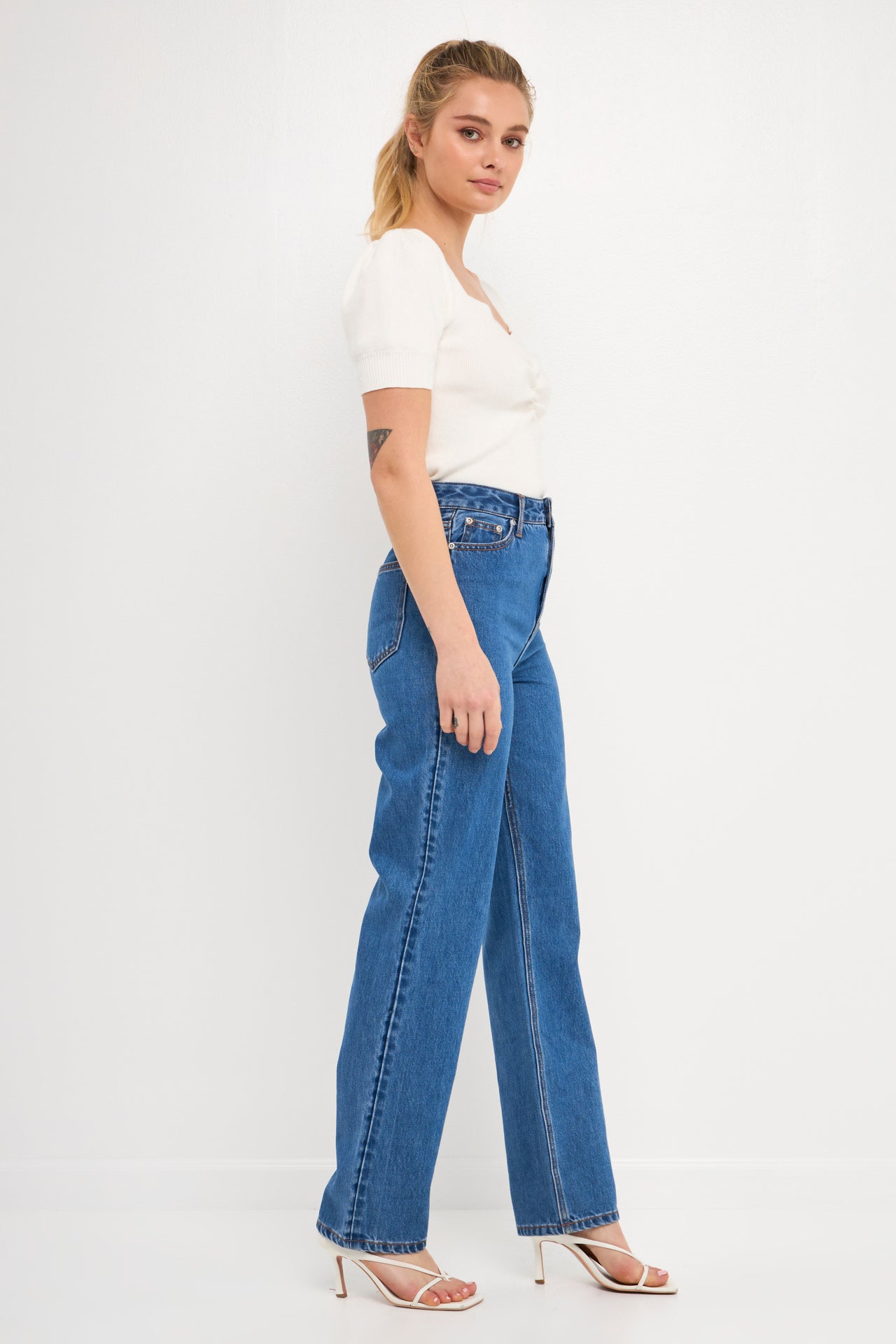 ENGLISH FACTORY - Straight Mom Jean - JEANS available at Objectrare