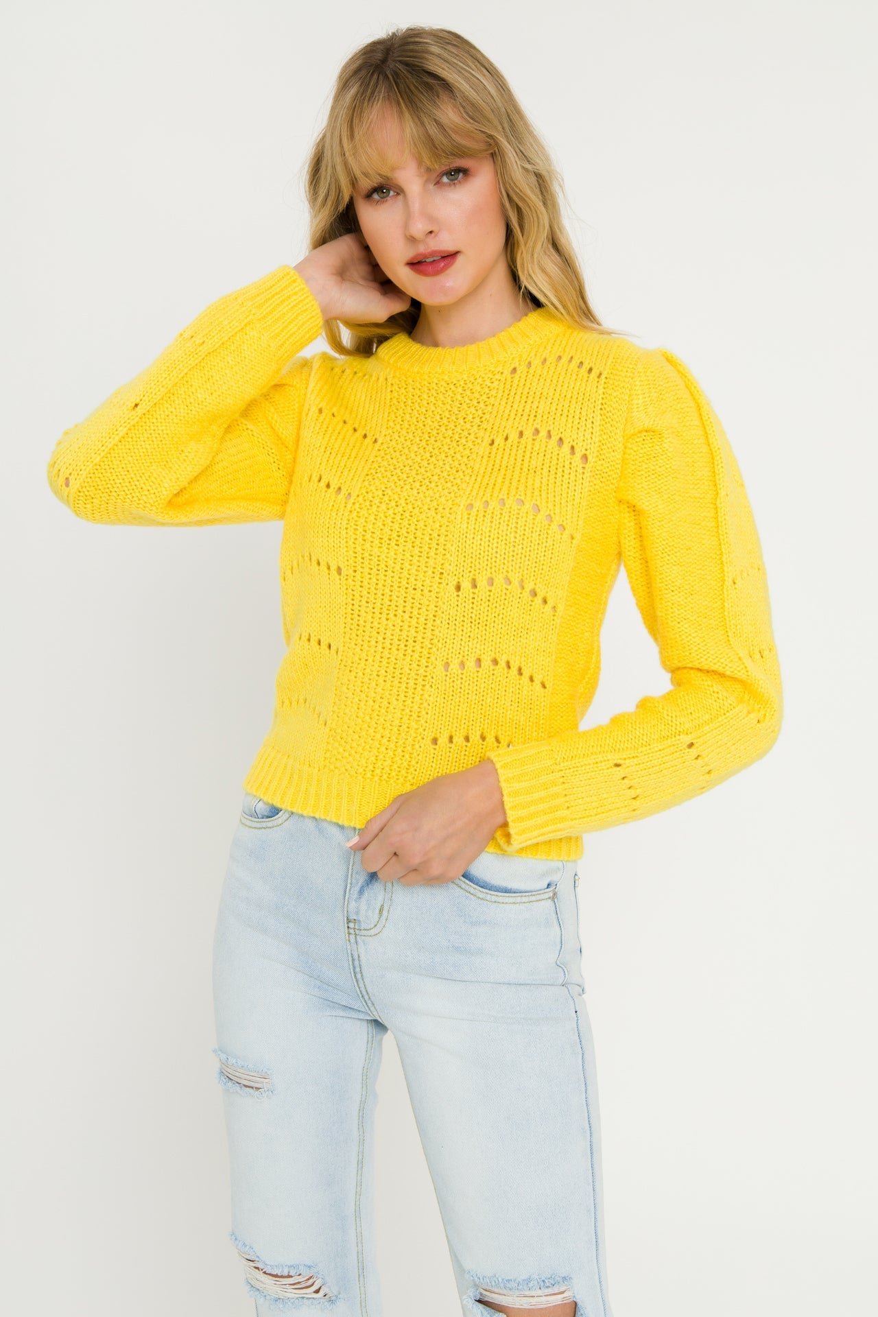 ENGLISH FACTORY - Pleated Long Sleeve Sweater - SWEATERS & KNITS available at Objectrare