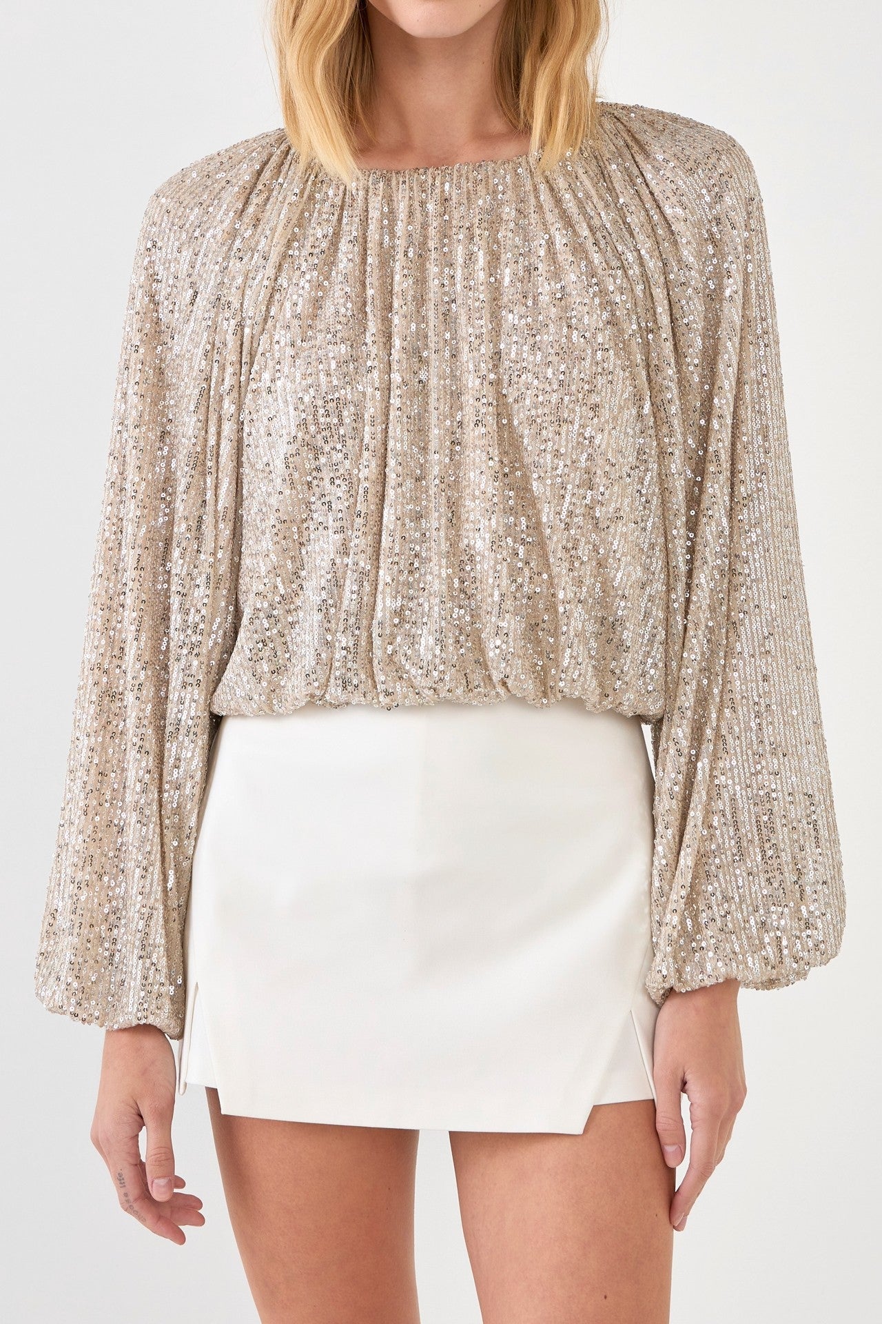 ENDLESS ROSE - Sequins Blouson Top - TOPS available at Objectrare