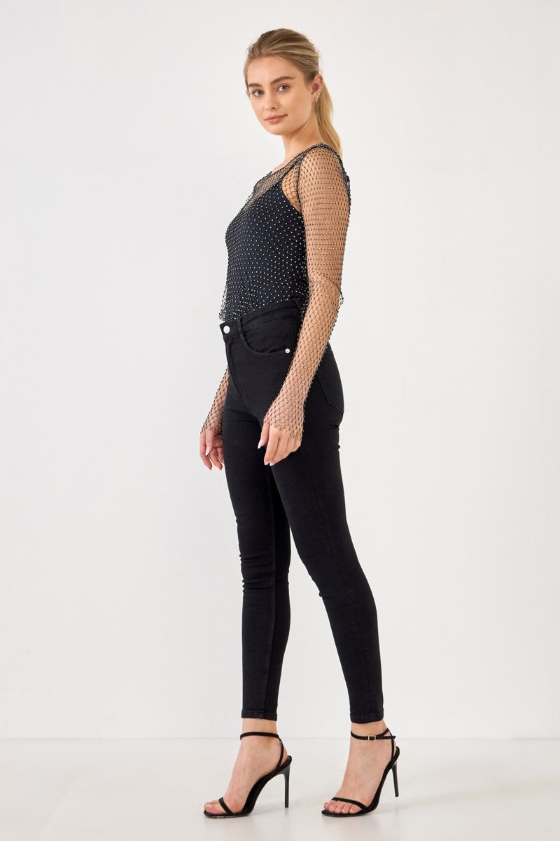 ENDLESS ROSE - Crystal Mesh Top - TOPS available at Objectrare