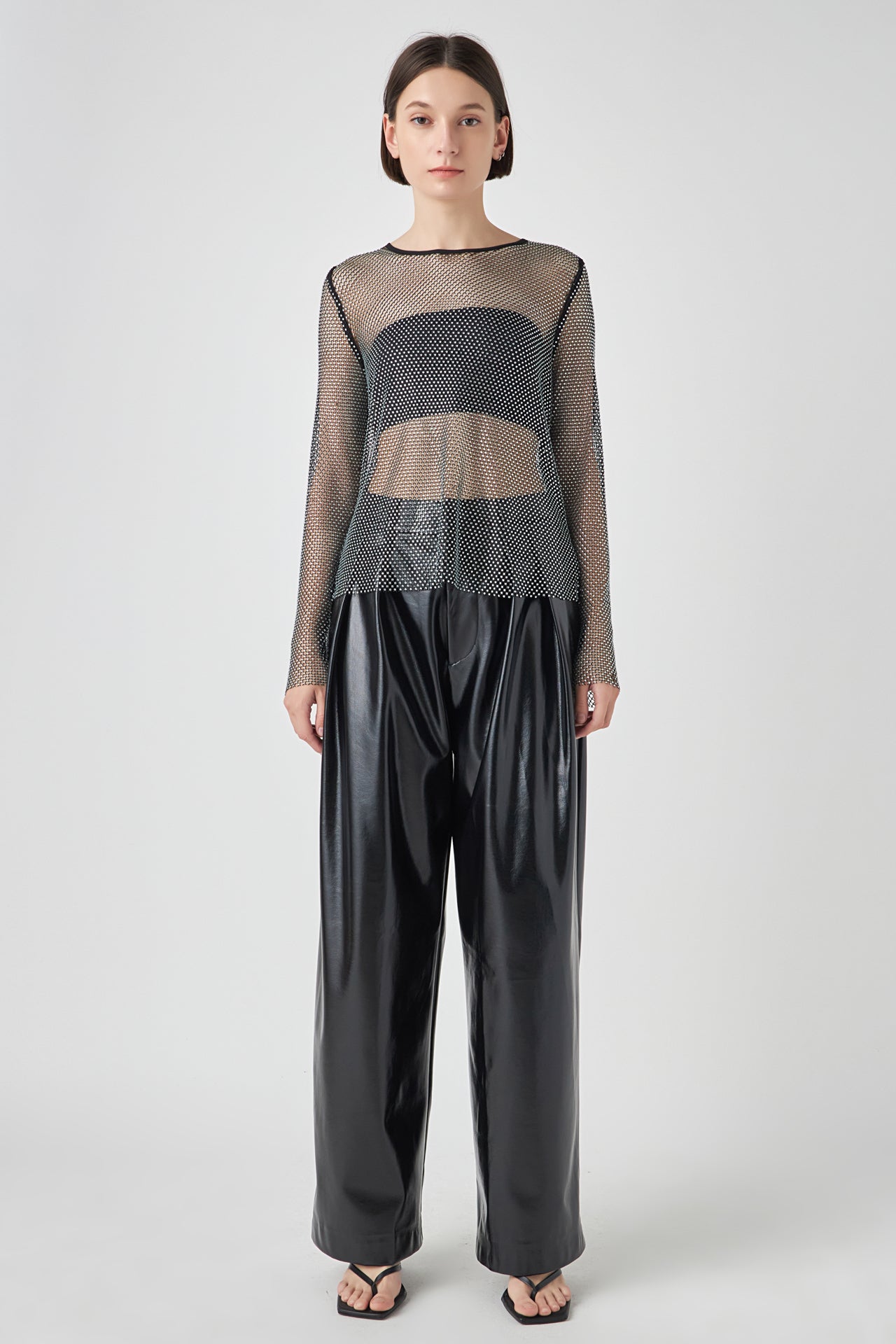 GREY LAB - Rhinestone Long Sleeve Top - TOPS available at Objectrare