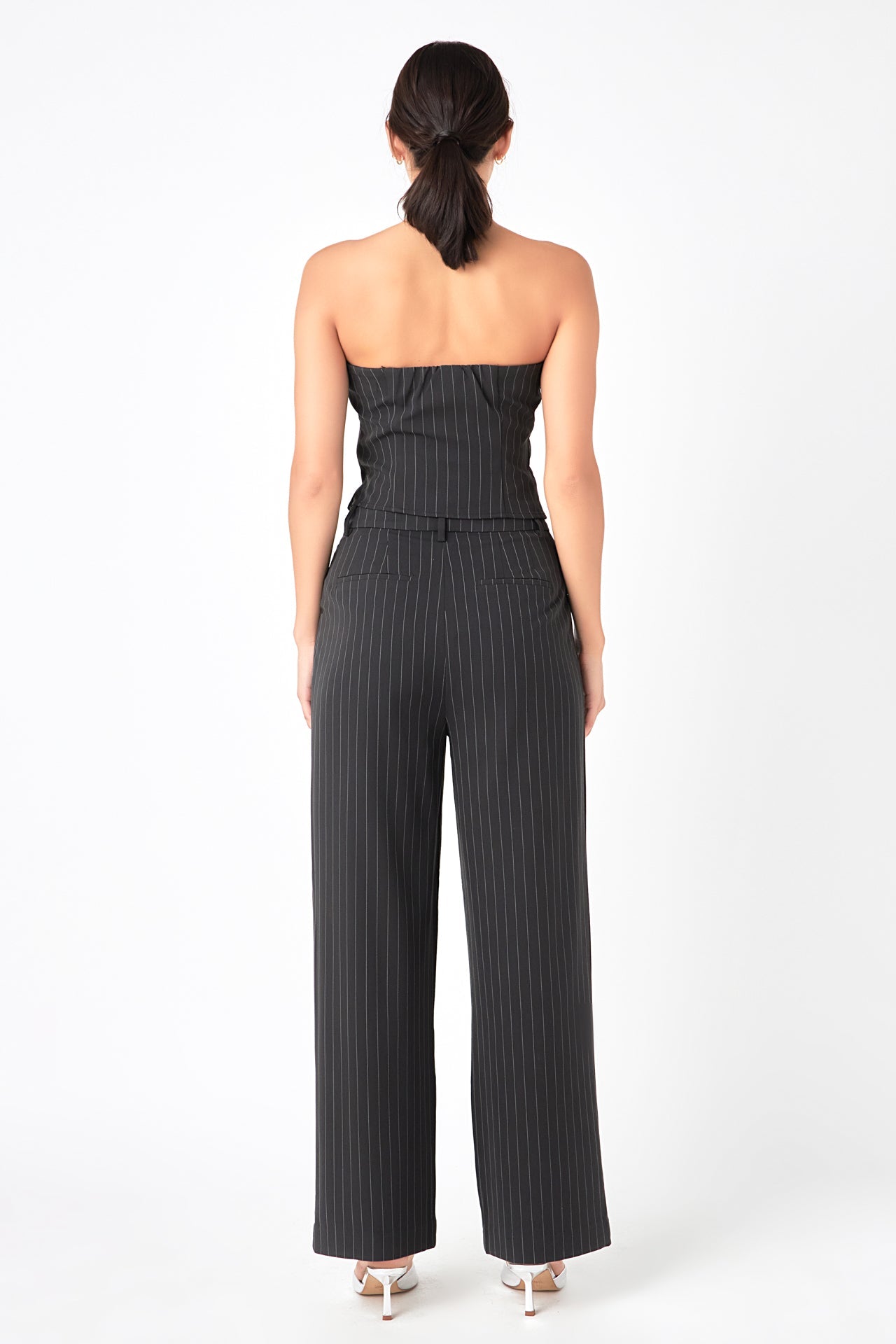 GREY LAB - Pinstriped Wide Leg Pants - PANTS available at Objectrare